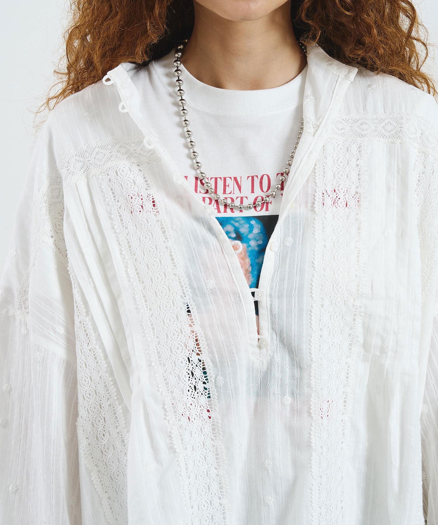 mag.by c/COTTON LACE BLOUSE