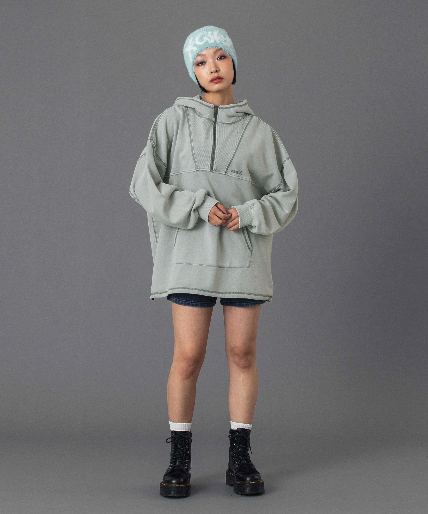 BLEACHED ANORAK SWEAT TOP