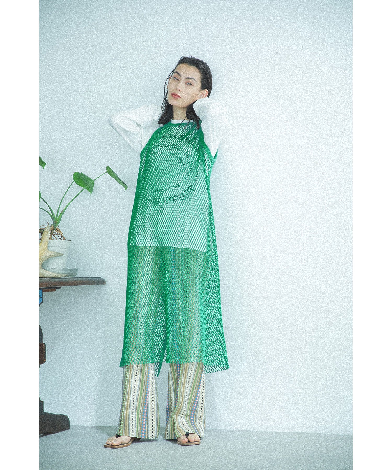 CREOLME/メッシュタンクワンピース
