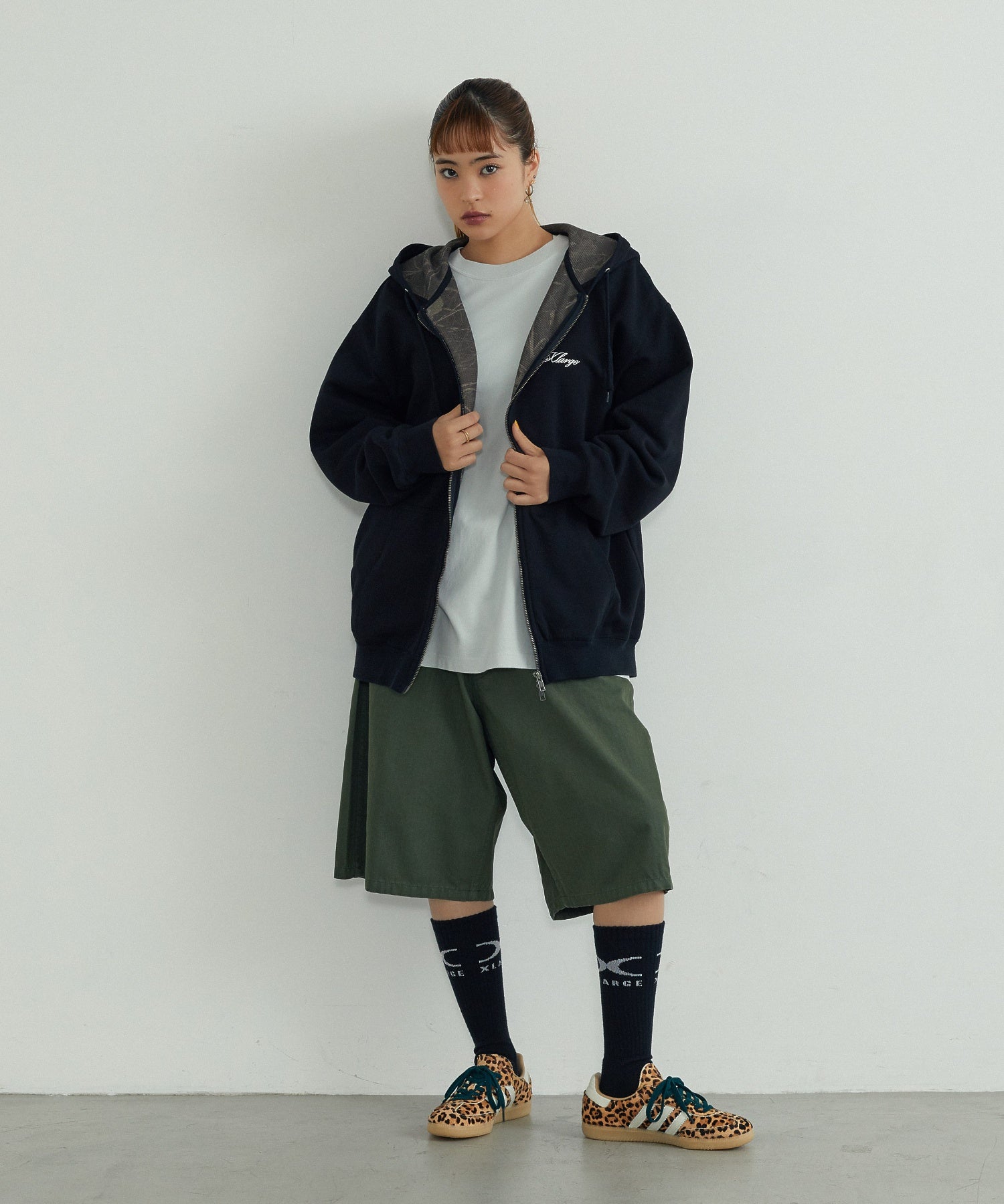 DOUBLE LAYERED ZIP HOODED SWEATSHIRT