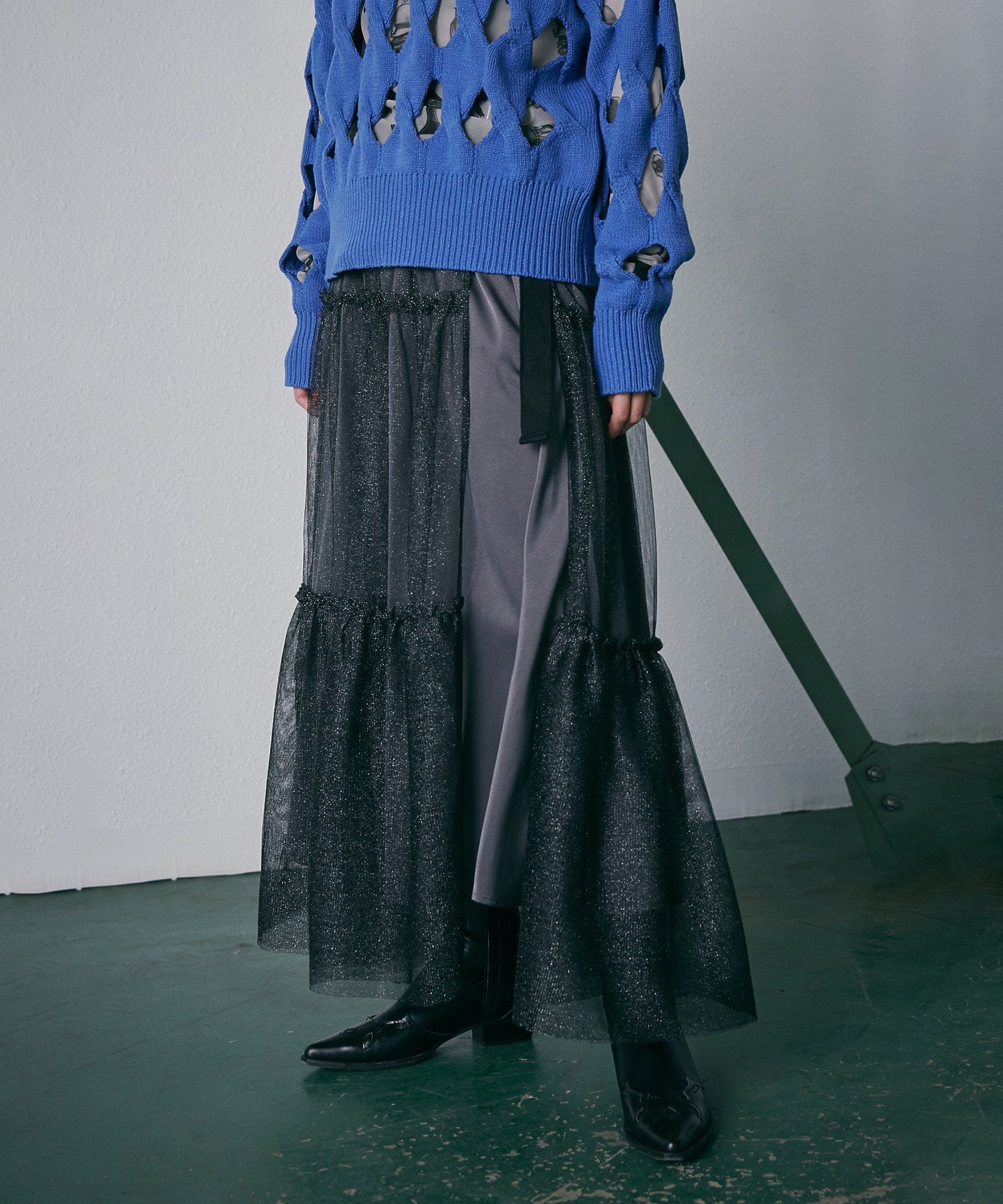 チュールレイヤードスカート