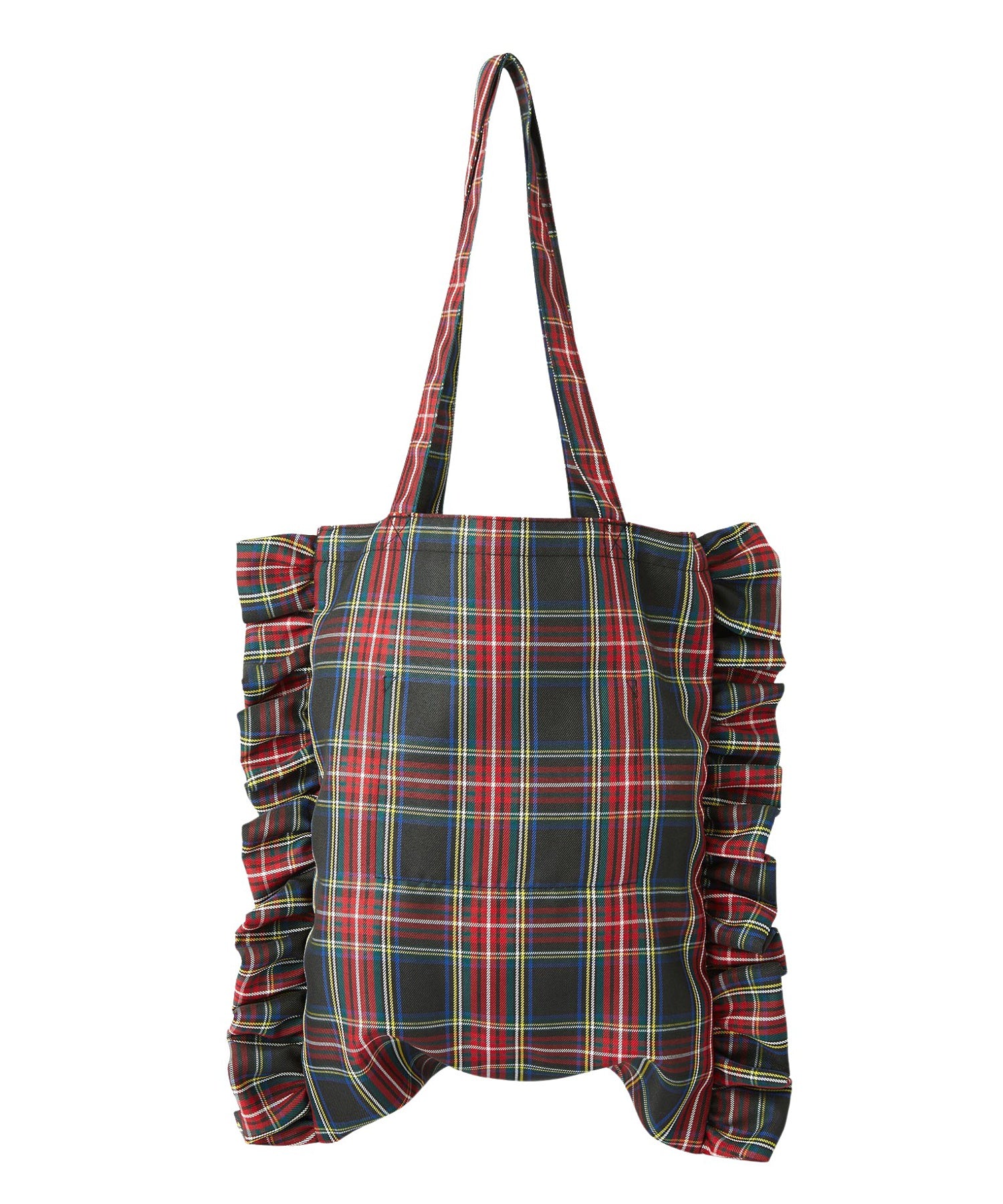 FRILLED TARTAN TOTE BAG