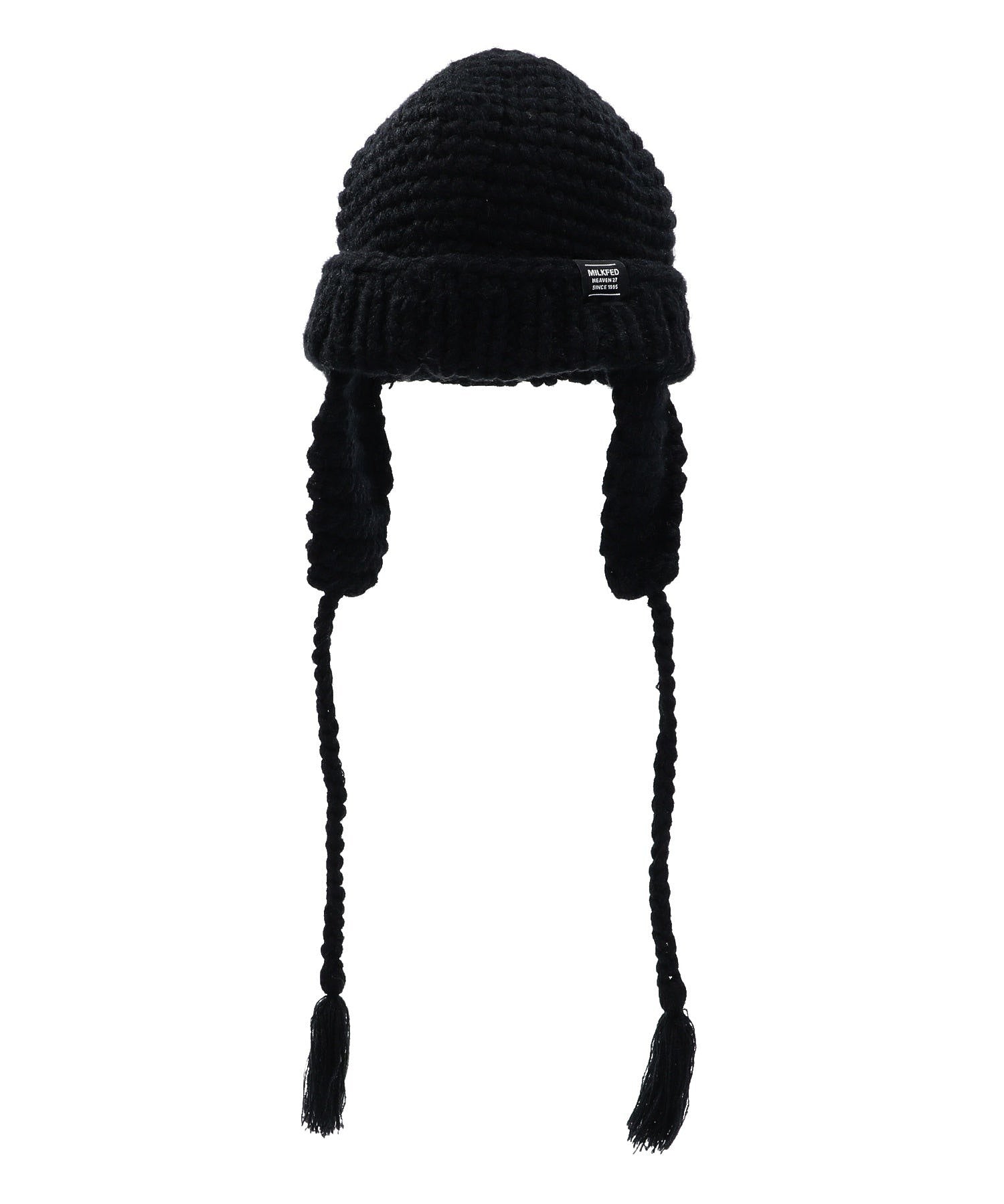 LOGO EARFLAP KNIT CAP MILKFED.