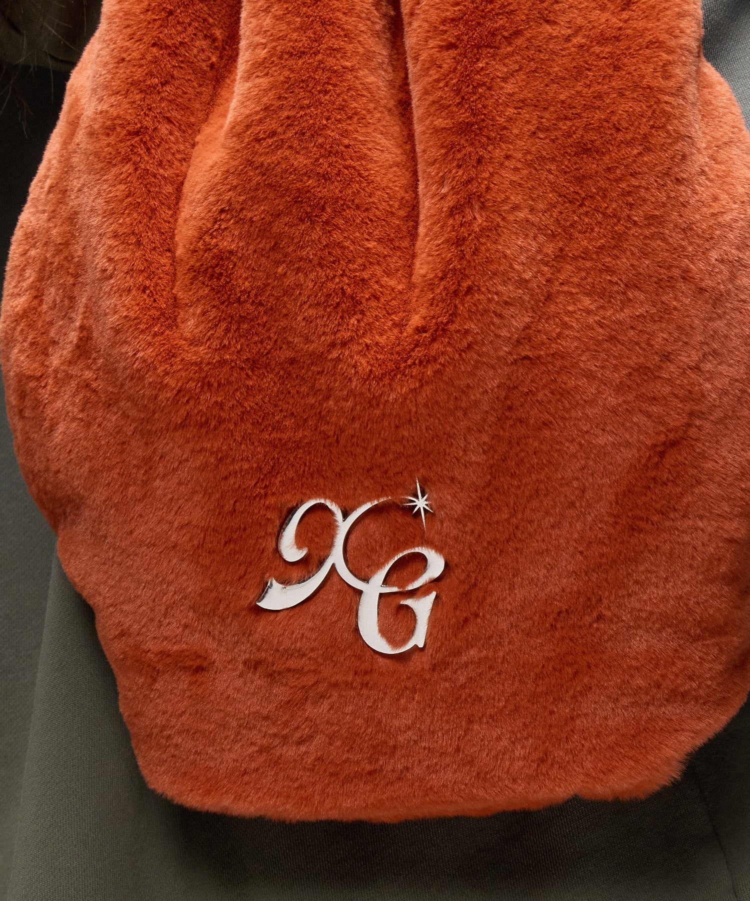 FAUX FUR METAL BUCKLE KNAPSACK