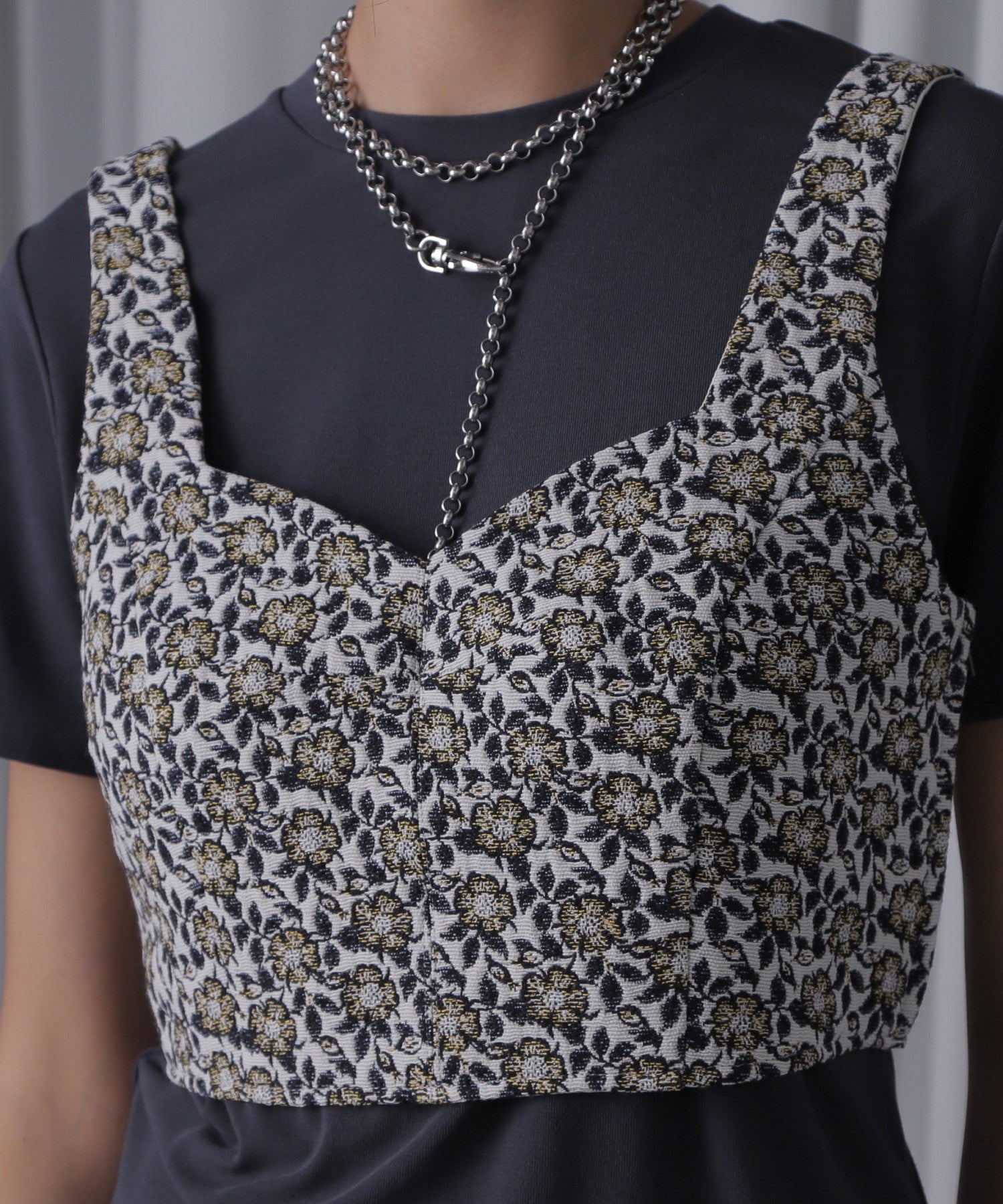 mici/フラワージャカードビスチェ