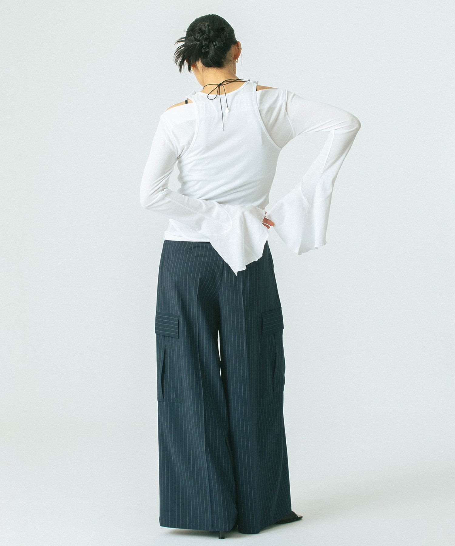 CREOLME/SUITING WIDE PANTS