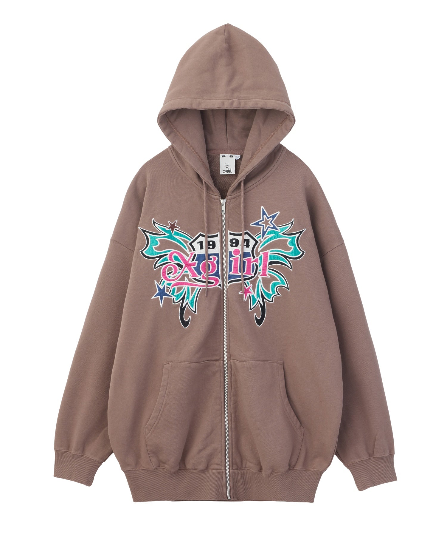 BUTTERFLY EMBLEM ZIP UP SWEAT HOODIE