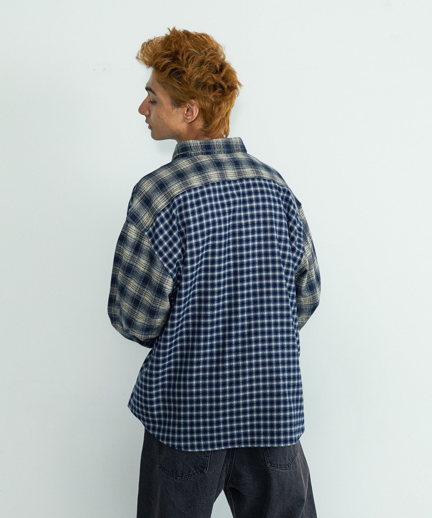 PLAID PANEL L/S SHIRT