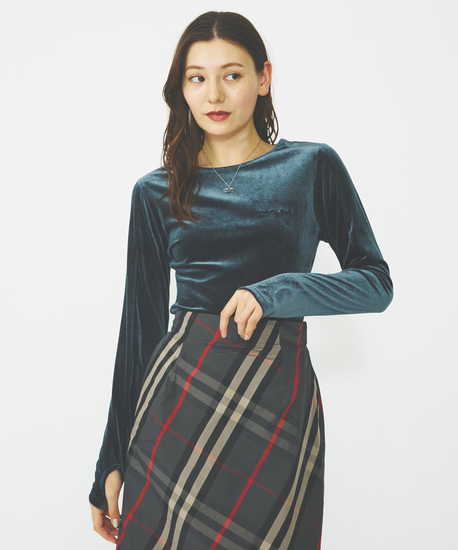 PLAID LONG SKIRT