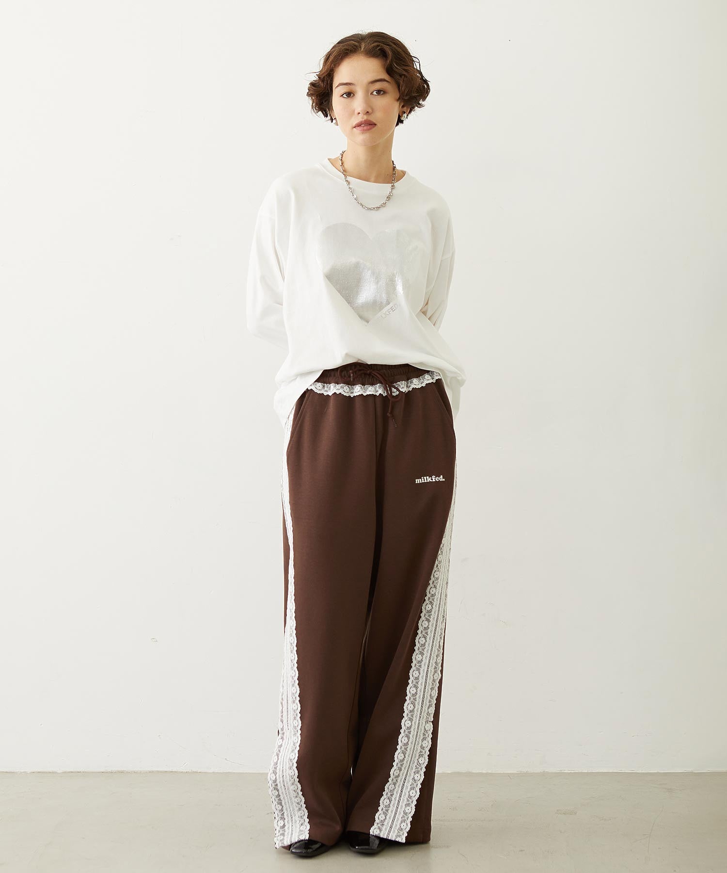 HEART FOIL PRINT L/S TEE