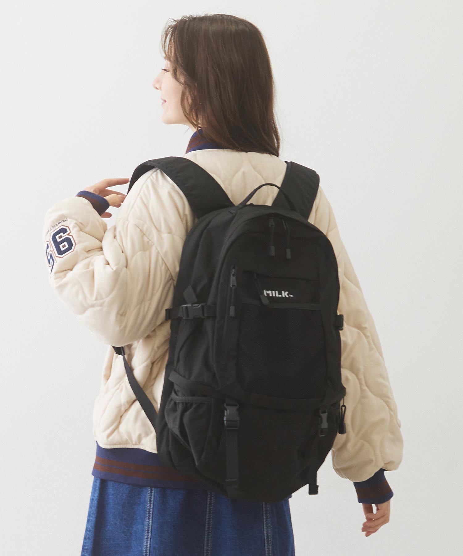 【定番】NEO EMBROIDERY BIG BACKPACK BAR MILKFED.