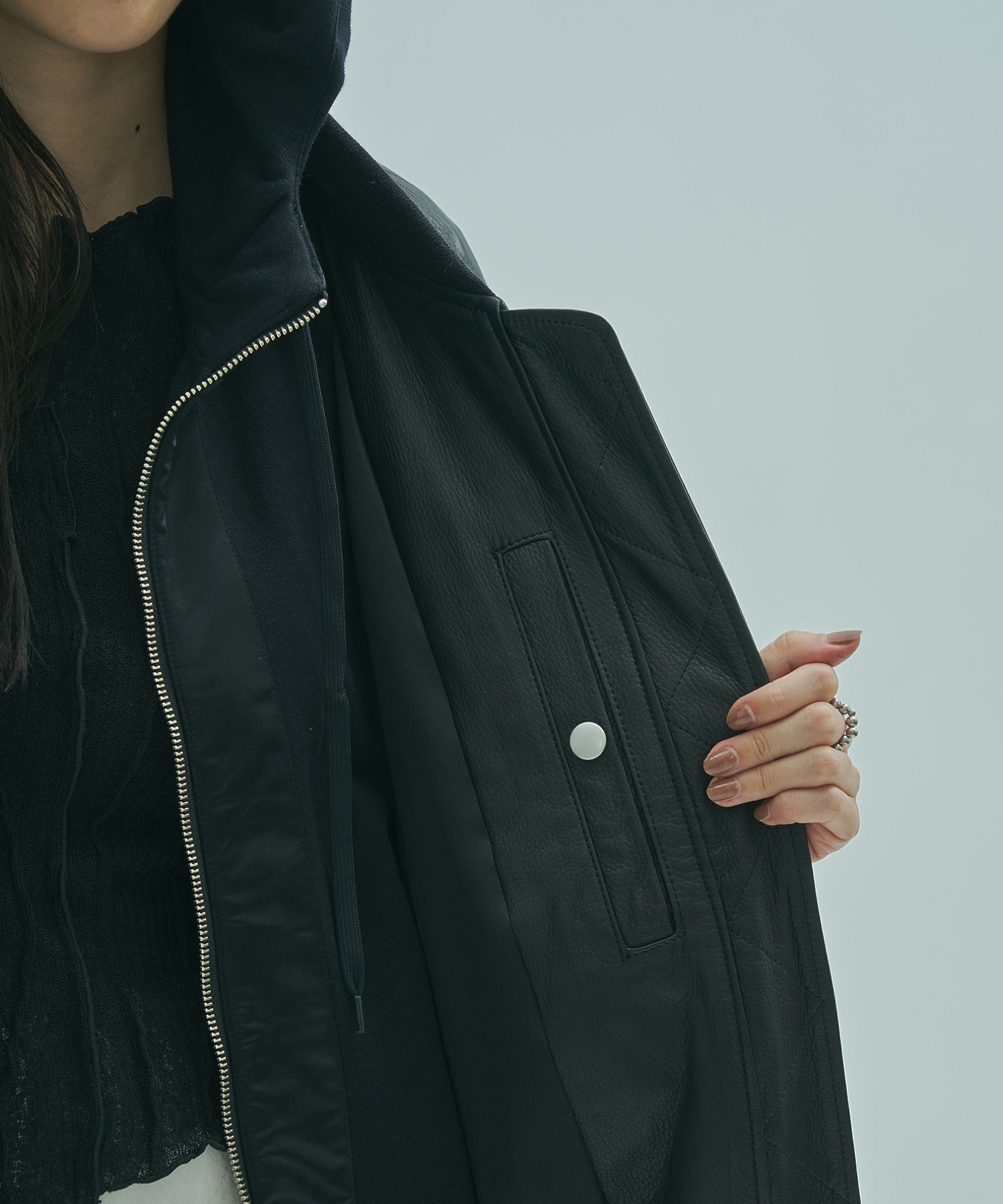 SISII x GENE HEAVENS/LEATHER BIG MA1 JACKET