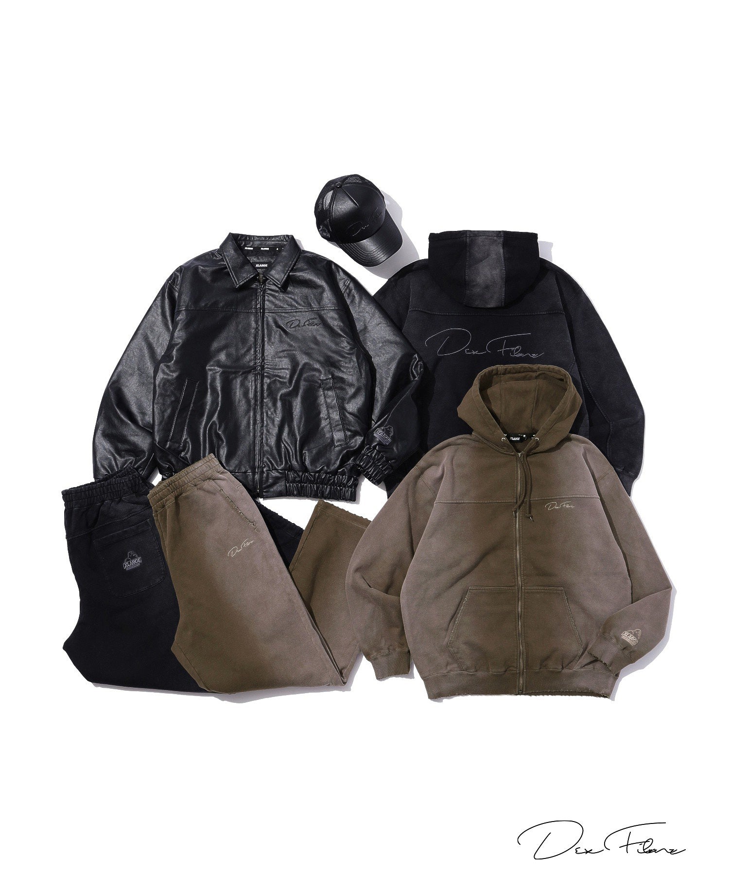 XLARGE×DexFilmz FAUX LEATHER MESH CAP