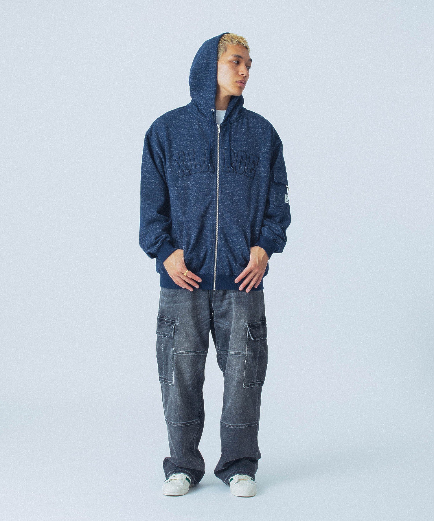 STRETCH DENIM CARGO PANTS