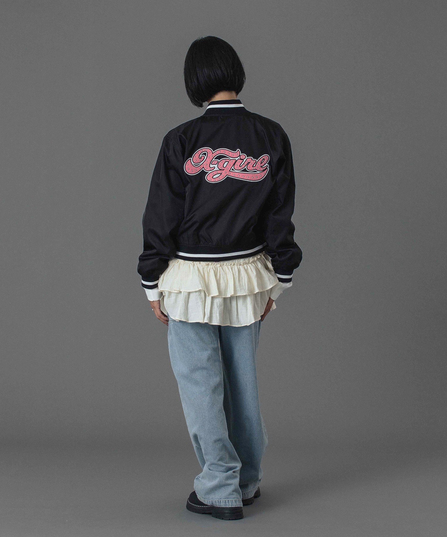 CHEERFUL LOGO VARSITY JACKET