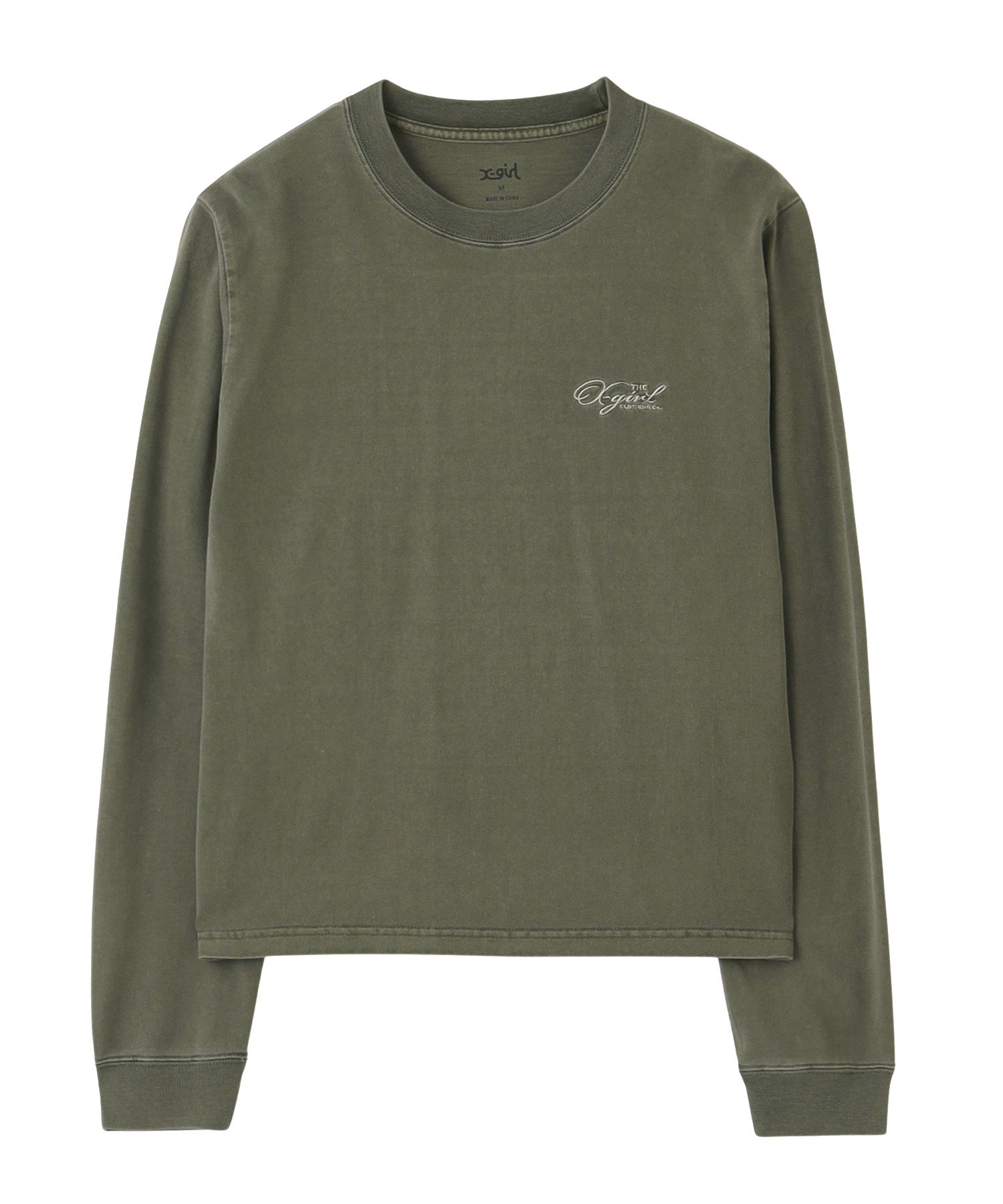 PIGMENT DYED FACE AND LOGO SQUARE PATCH L/S TEE