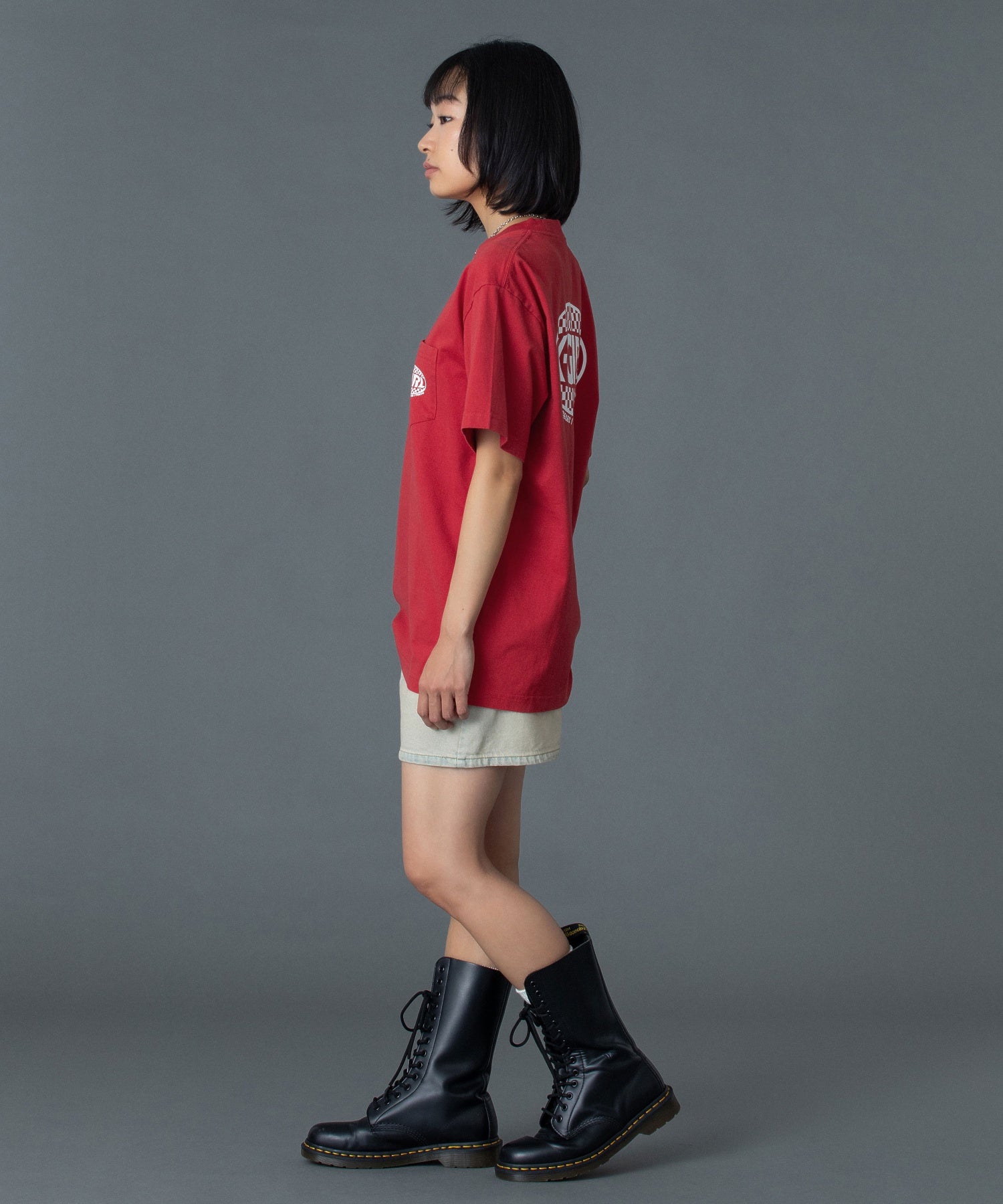 CHECKER OVAL LOGO POCKET S/S TEE