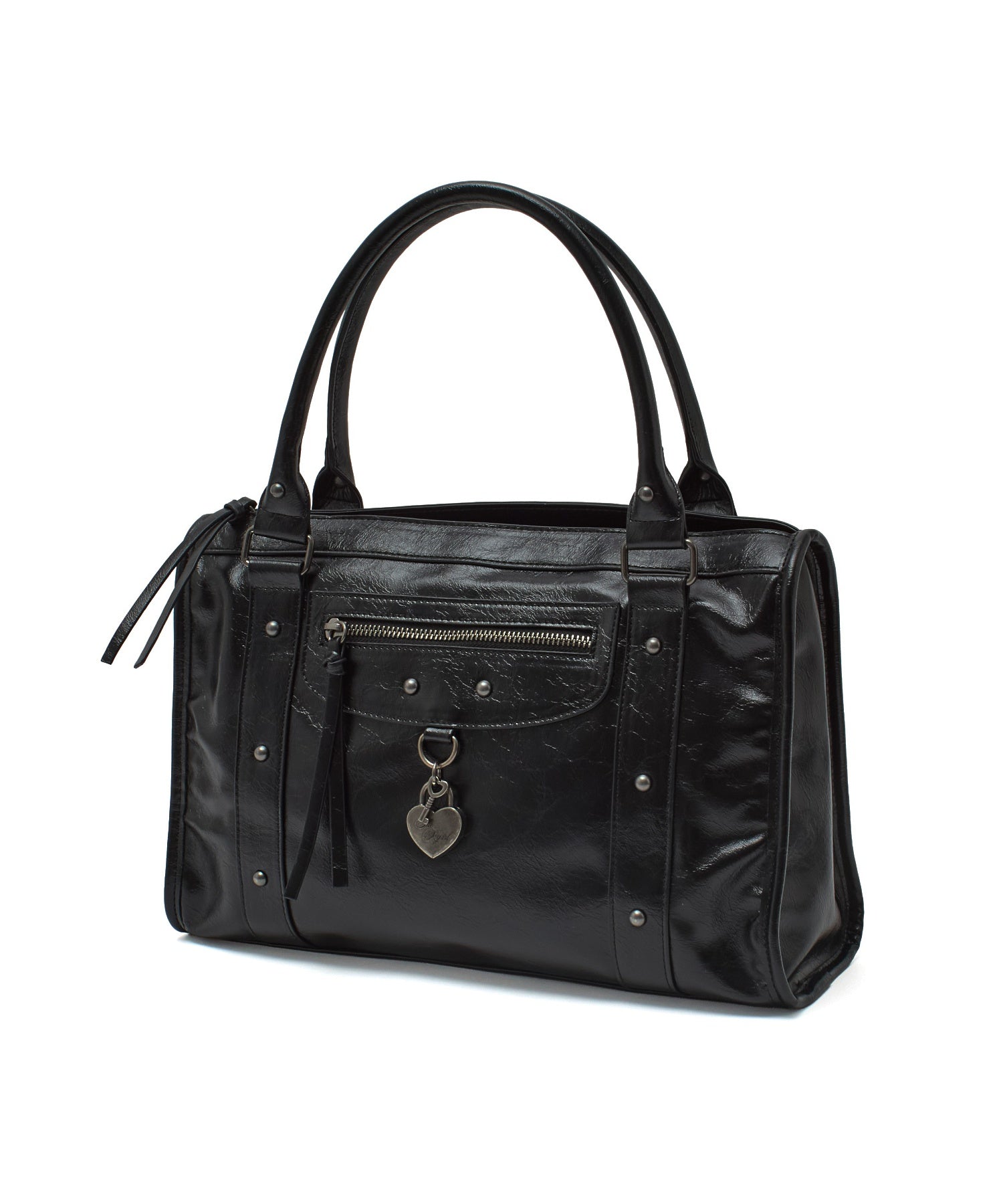 HEART PADLOCK FAUX LEATHER 2WAY BAG