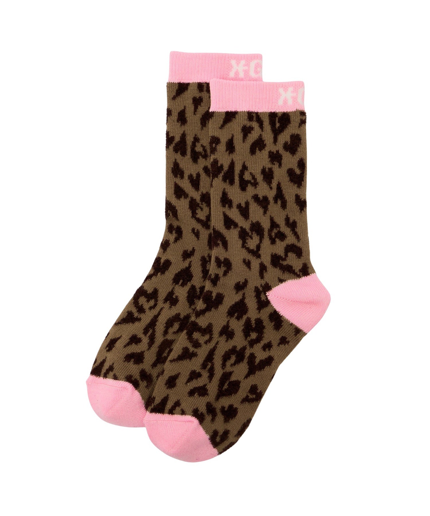 HEART LEOPARD JACQUARD SOCKS