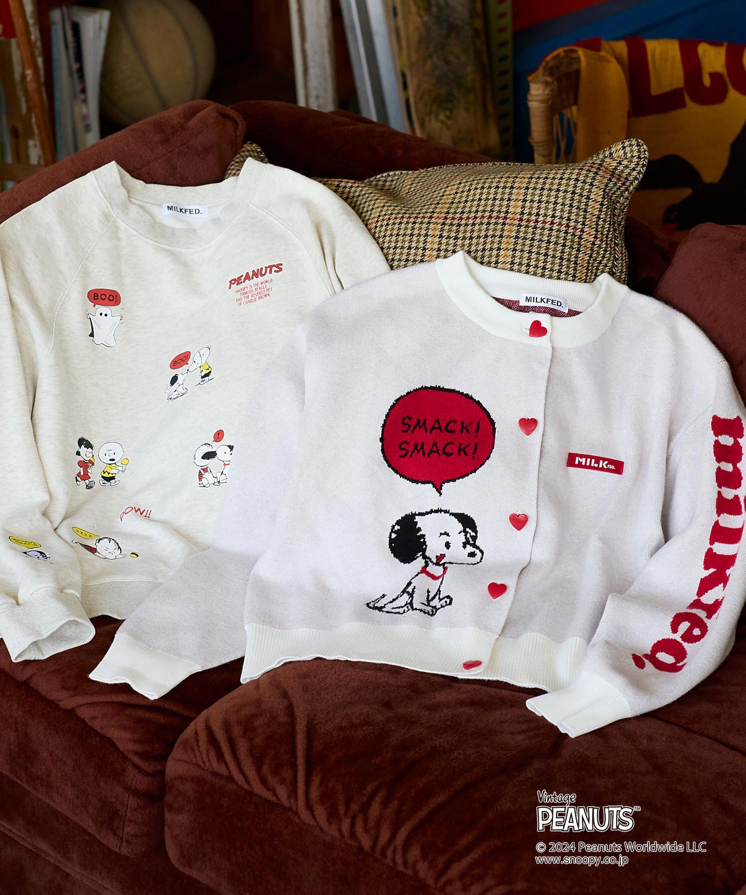 MILKFED.× PEANUTS 75th SWEAT TOP