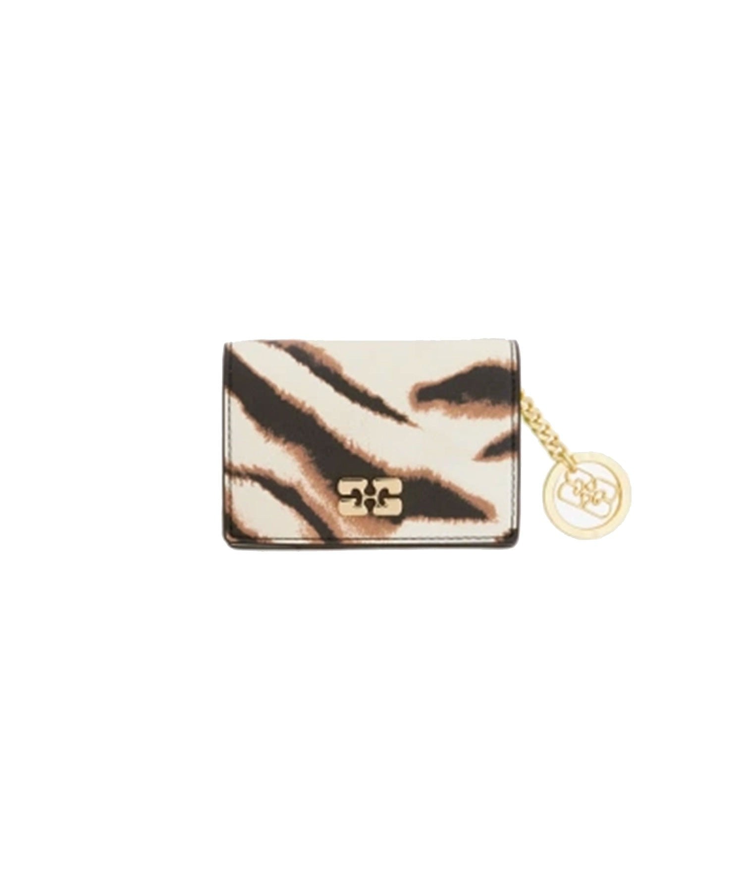 GANNI/BOU CARD HOLDER WITH FLAP ZEBRA PRINT