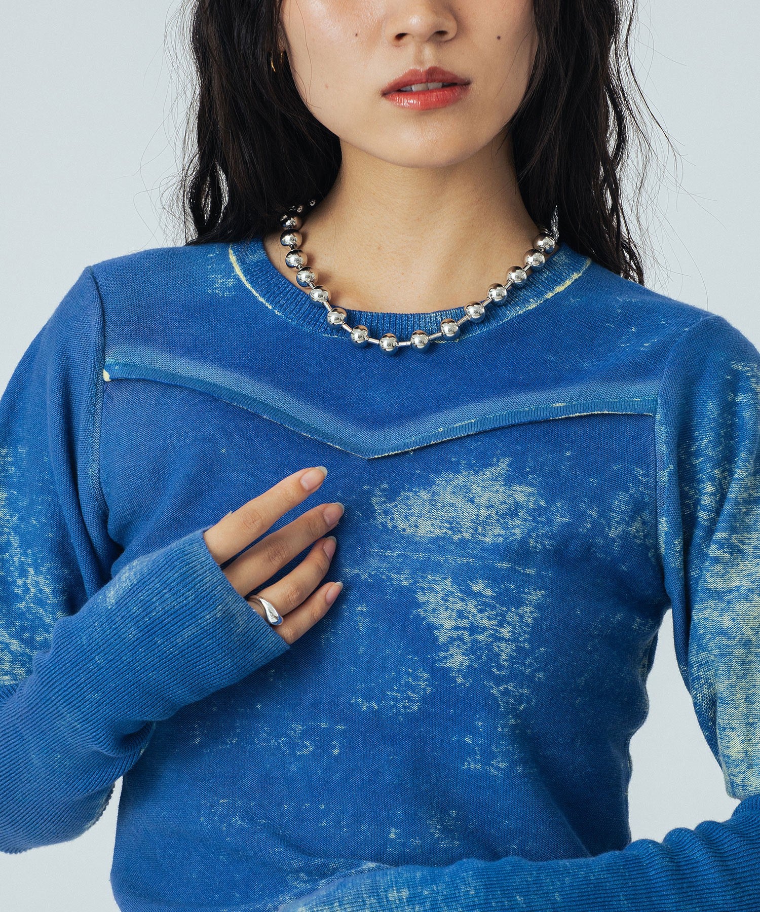 mici/VOLUME SLEEVE KNIT TOP