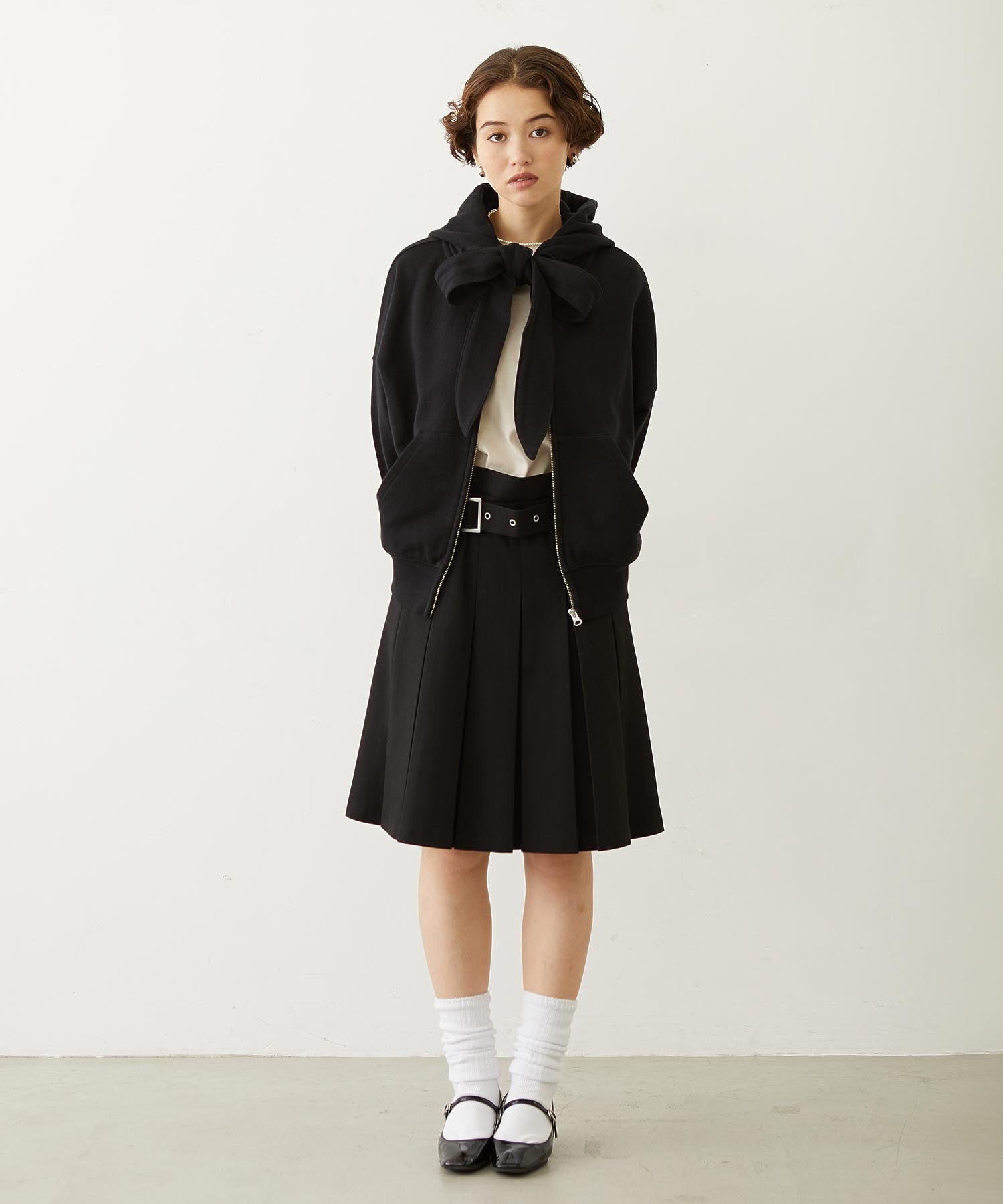 BIG RIBBON SWEAT ZIP HOODIE