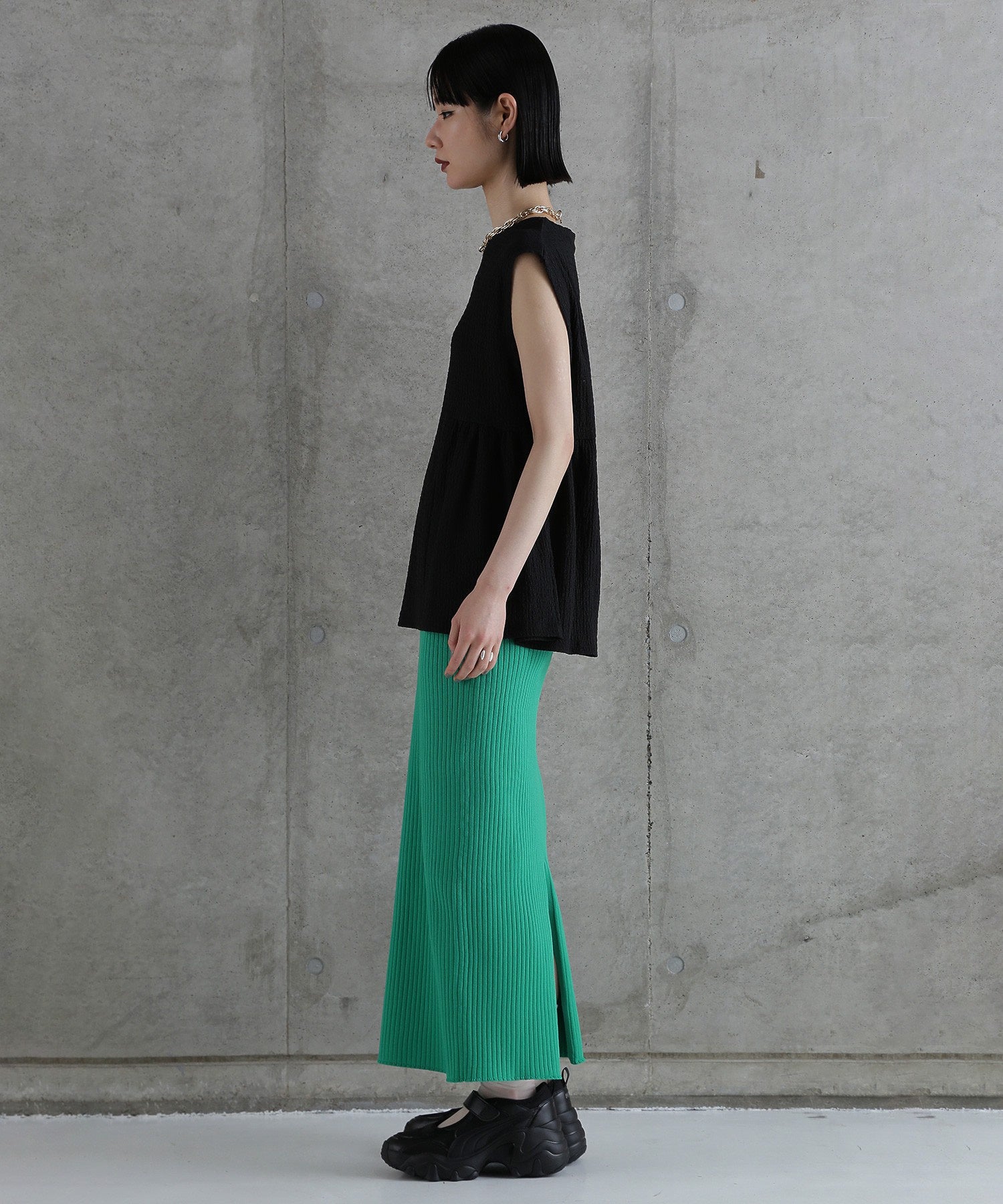 リブニットスカート