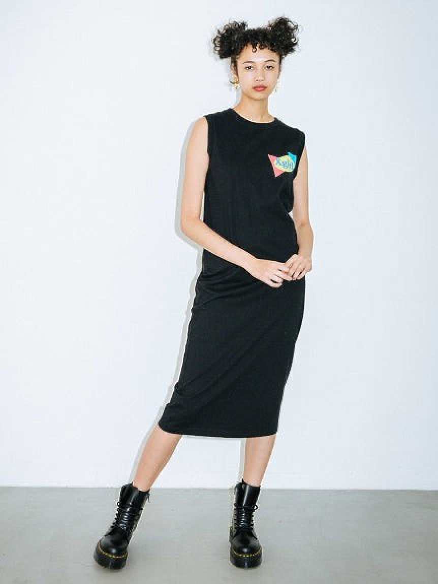 PLANE SHAPES LOGO TANK DRESS X-girl