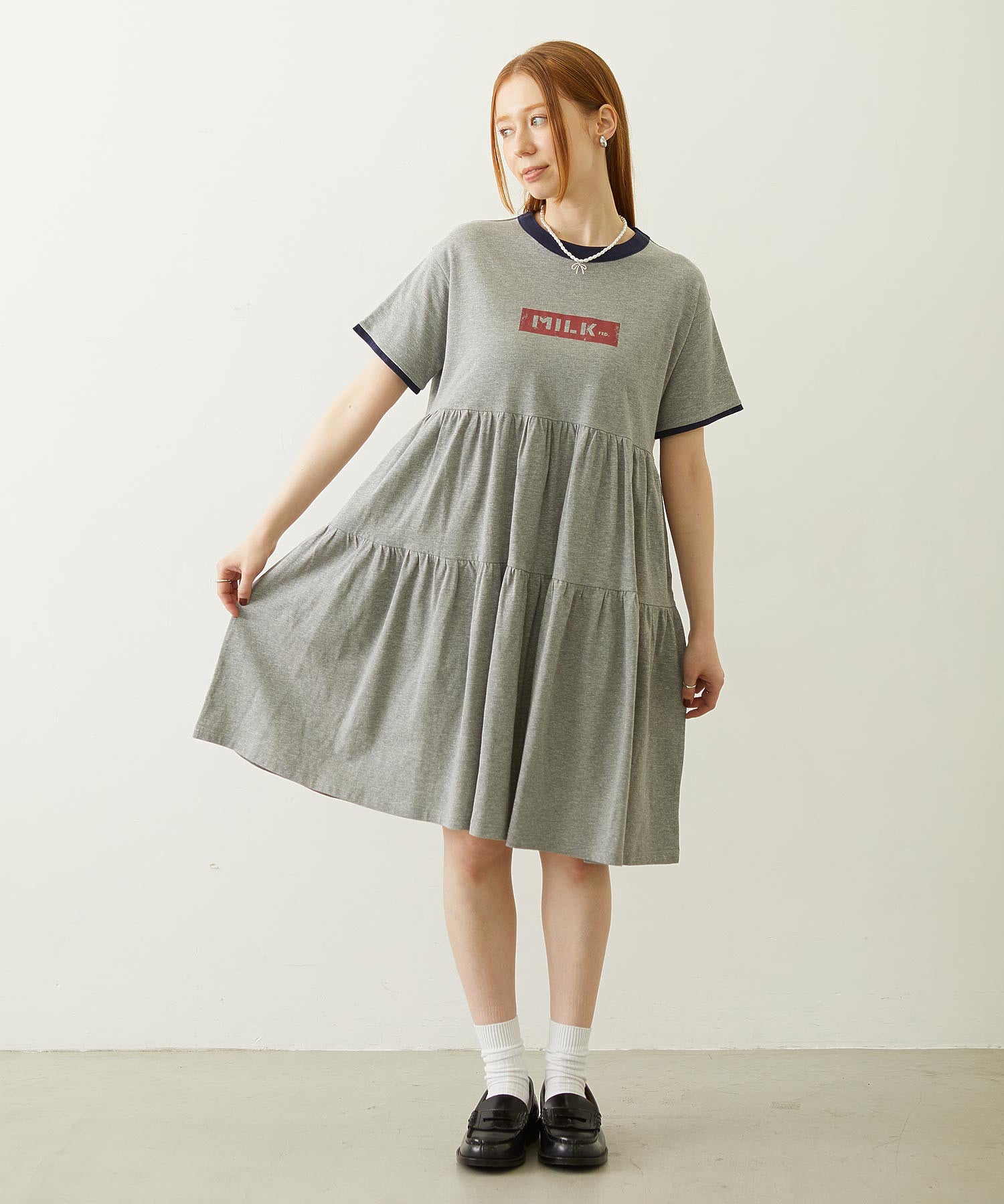 BAR LOGO TIERED DRESS