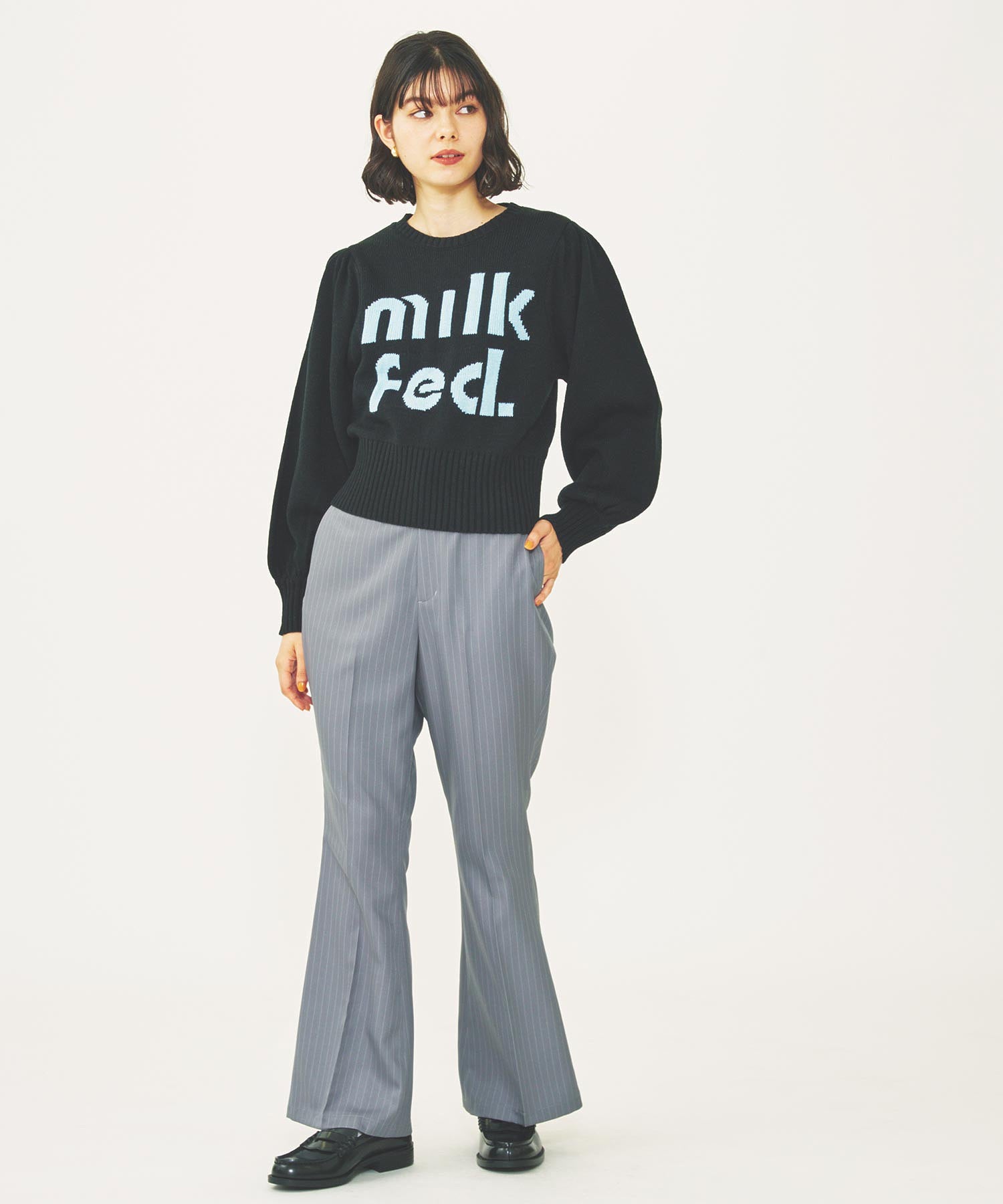 MILKFED LOGO KNIT TOP