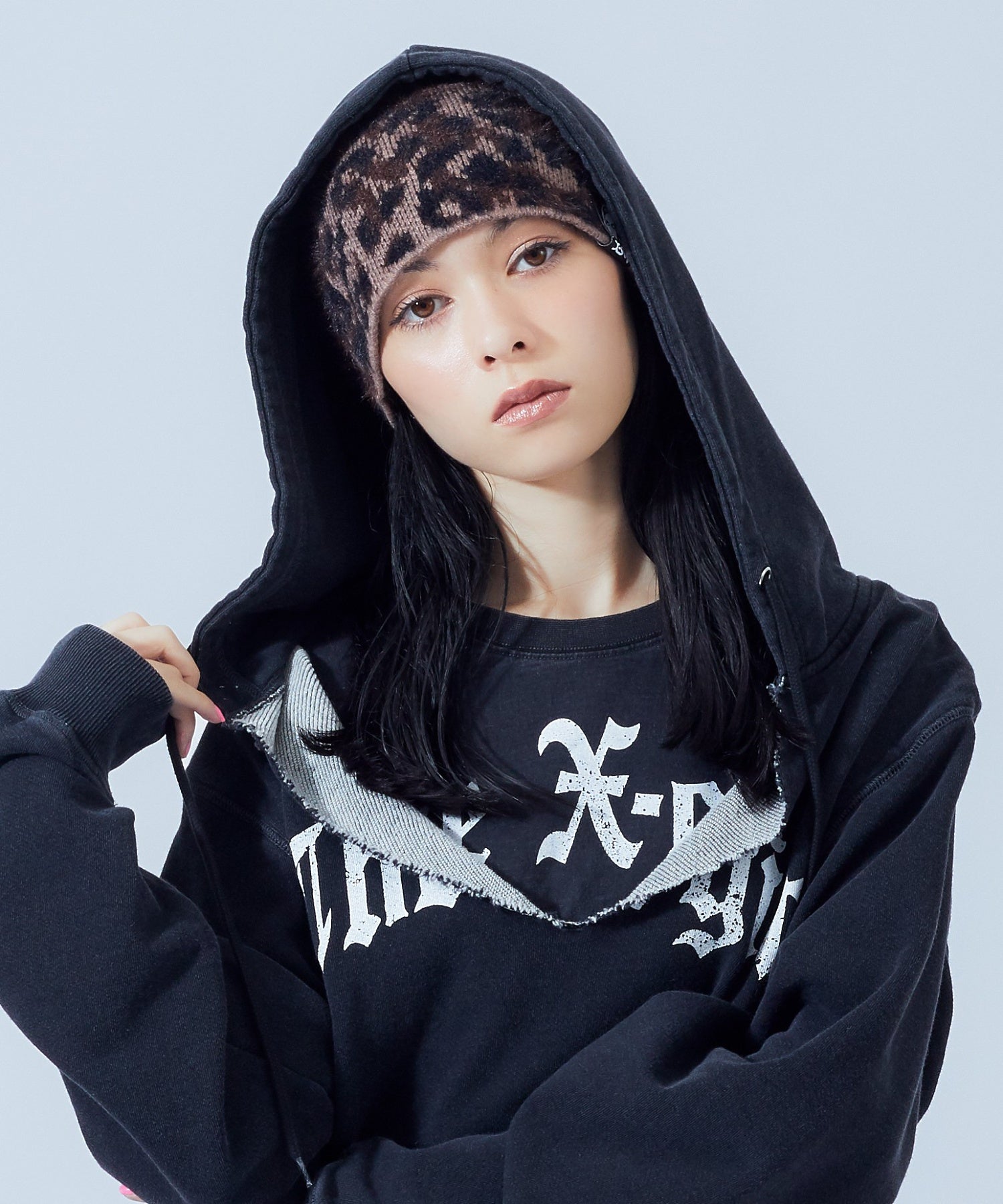 LEOPARD SHAGGY JACQUARD BEANIE