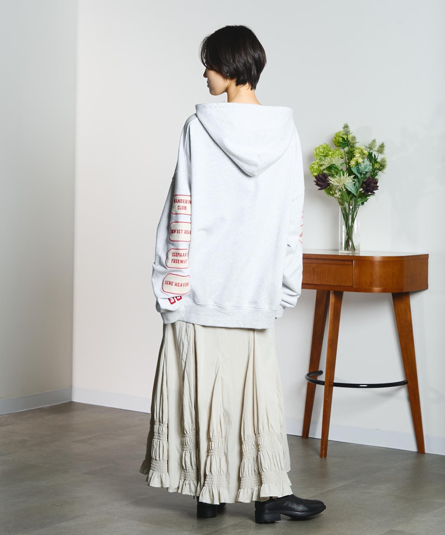 LONG SHIRRED SKIRT