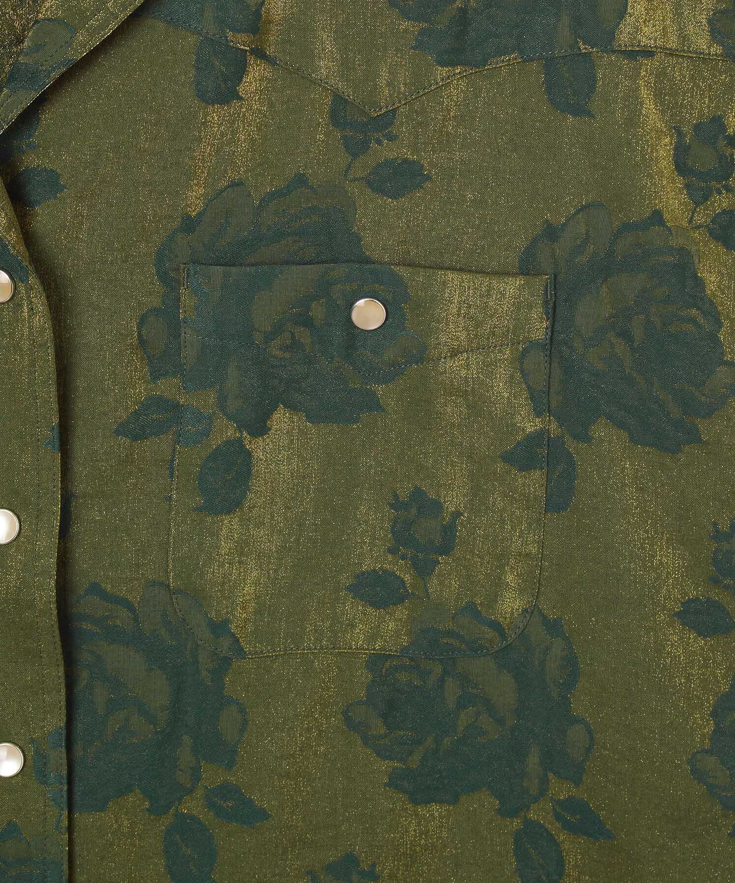 NEEDLES/COWBOY FRENCH SLEEVE BLOUSE - ROSE JACQUARD