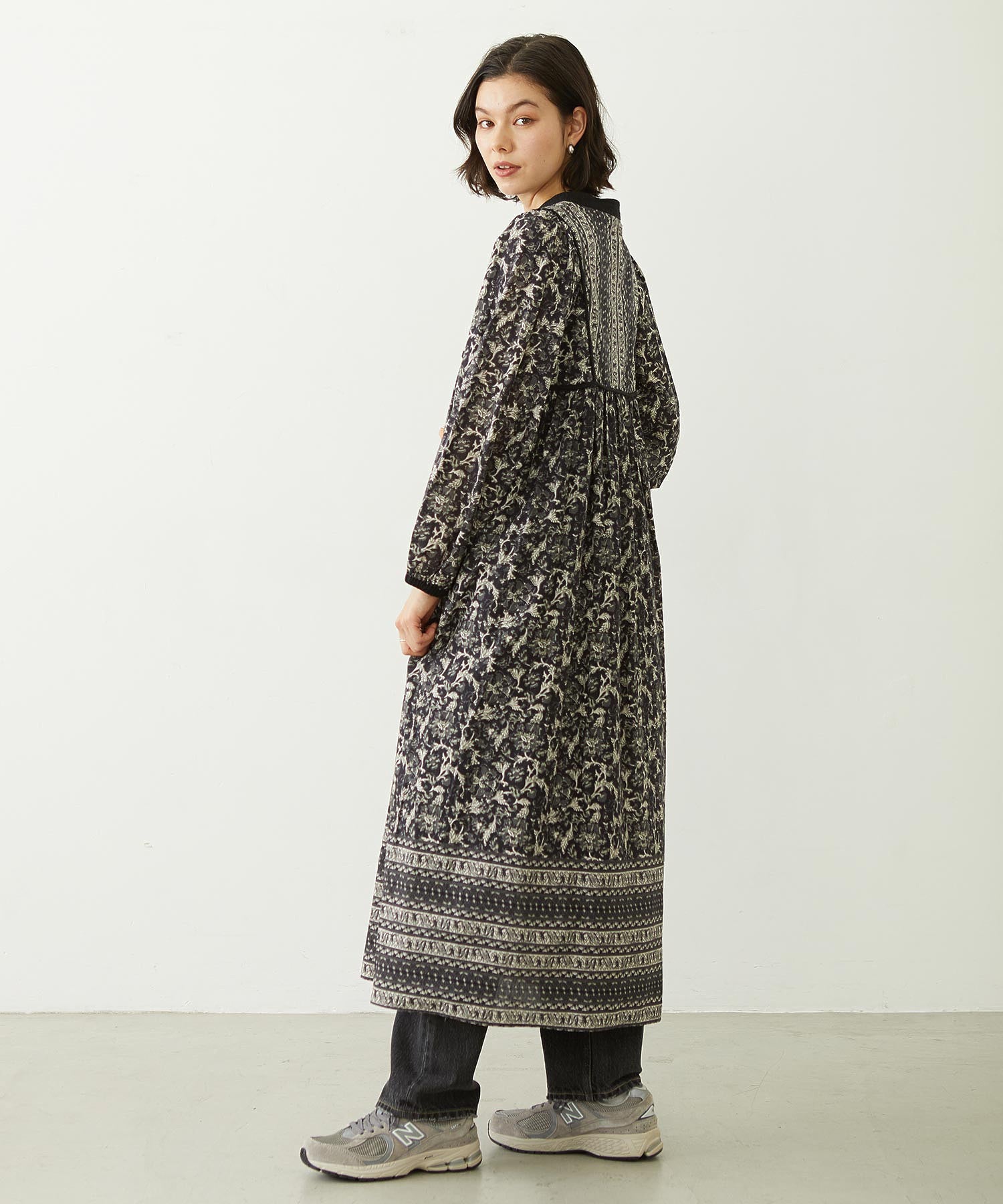PRINTED TASSEL TIE DRESS
