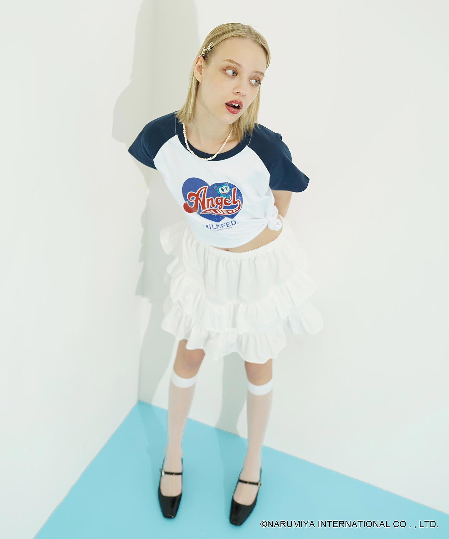 MILKFED. × ANGEL BLUE COMPACT B/B TEE