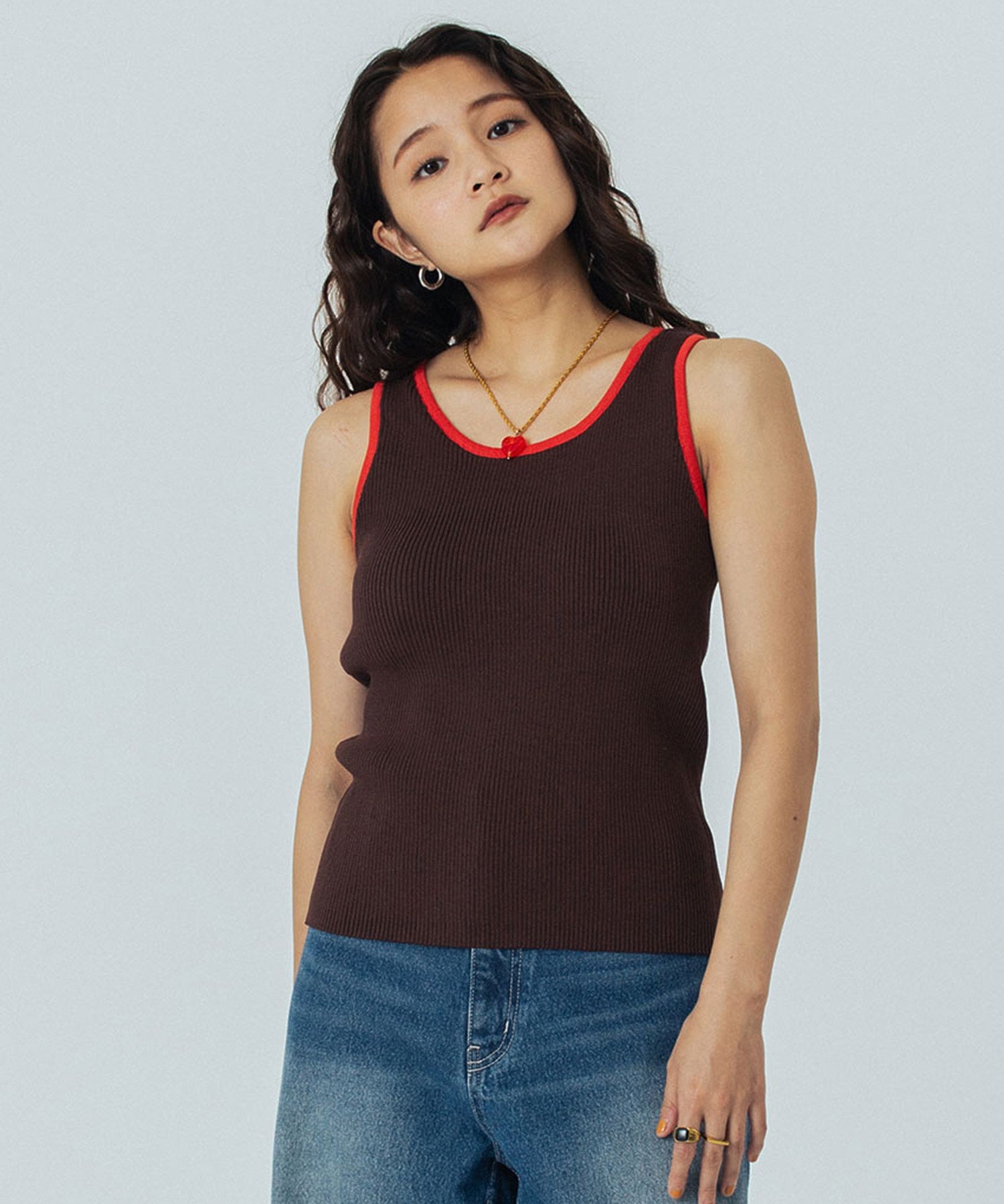 KNITTED RIB TANK TOP