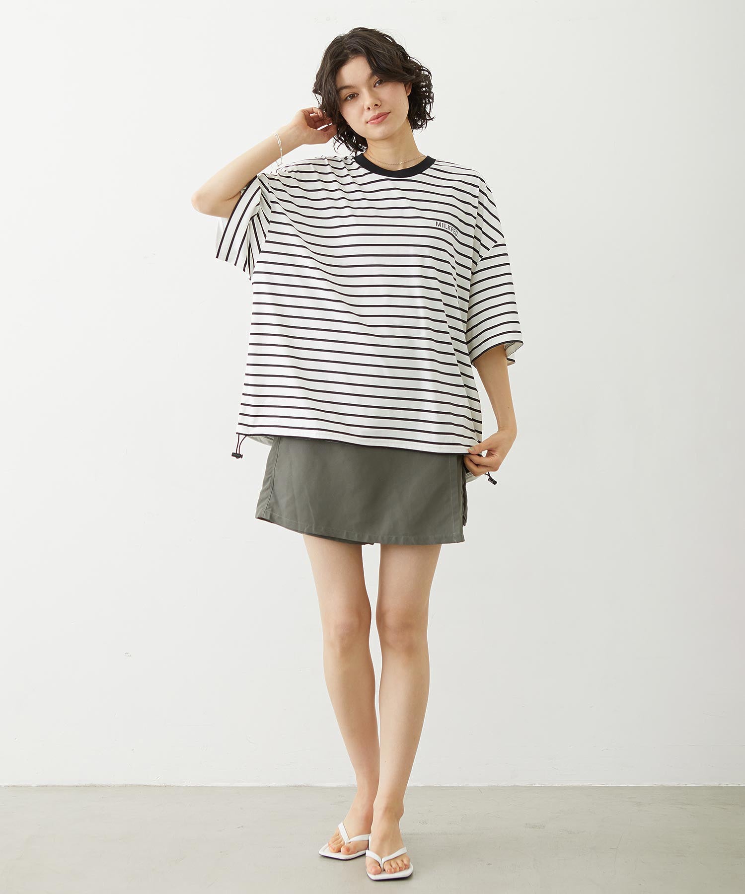 MILKFED. DRAWSTRING BIG S/S TEE