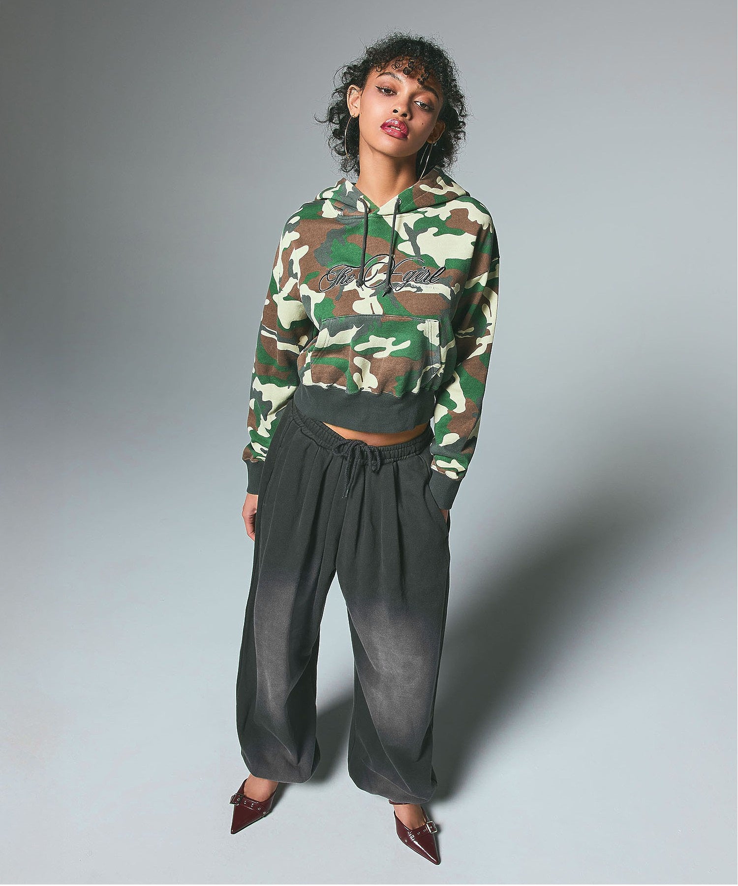 SPRAY PRINT BALLOON SWEAT PANTS