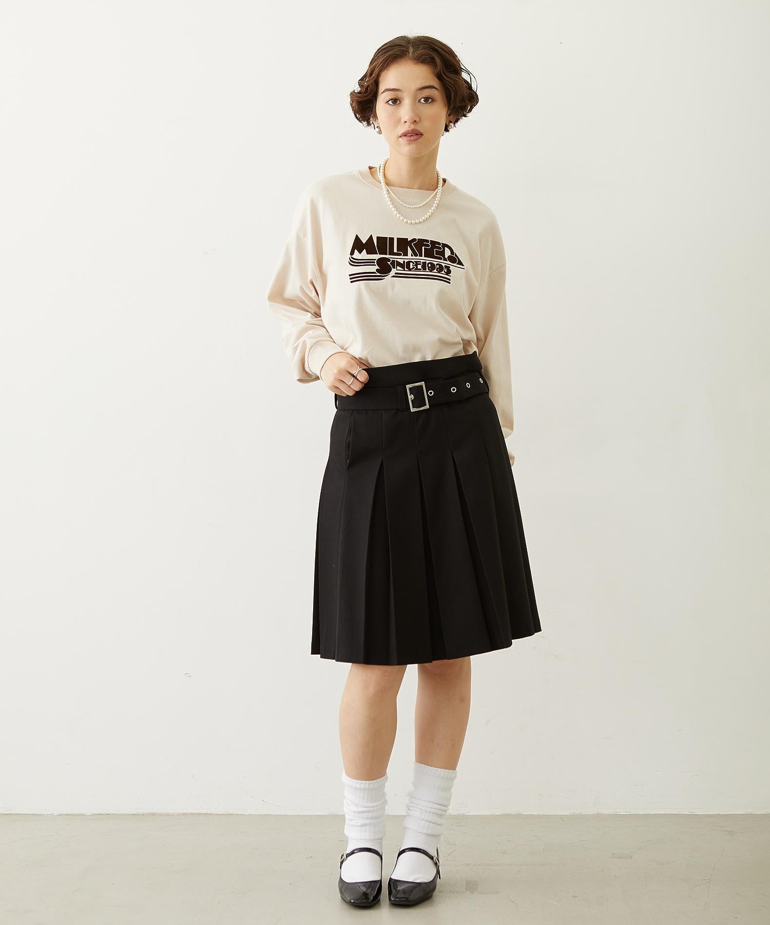LOGO FLOCK PRINT L/S TEE