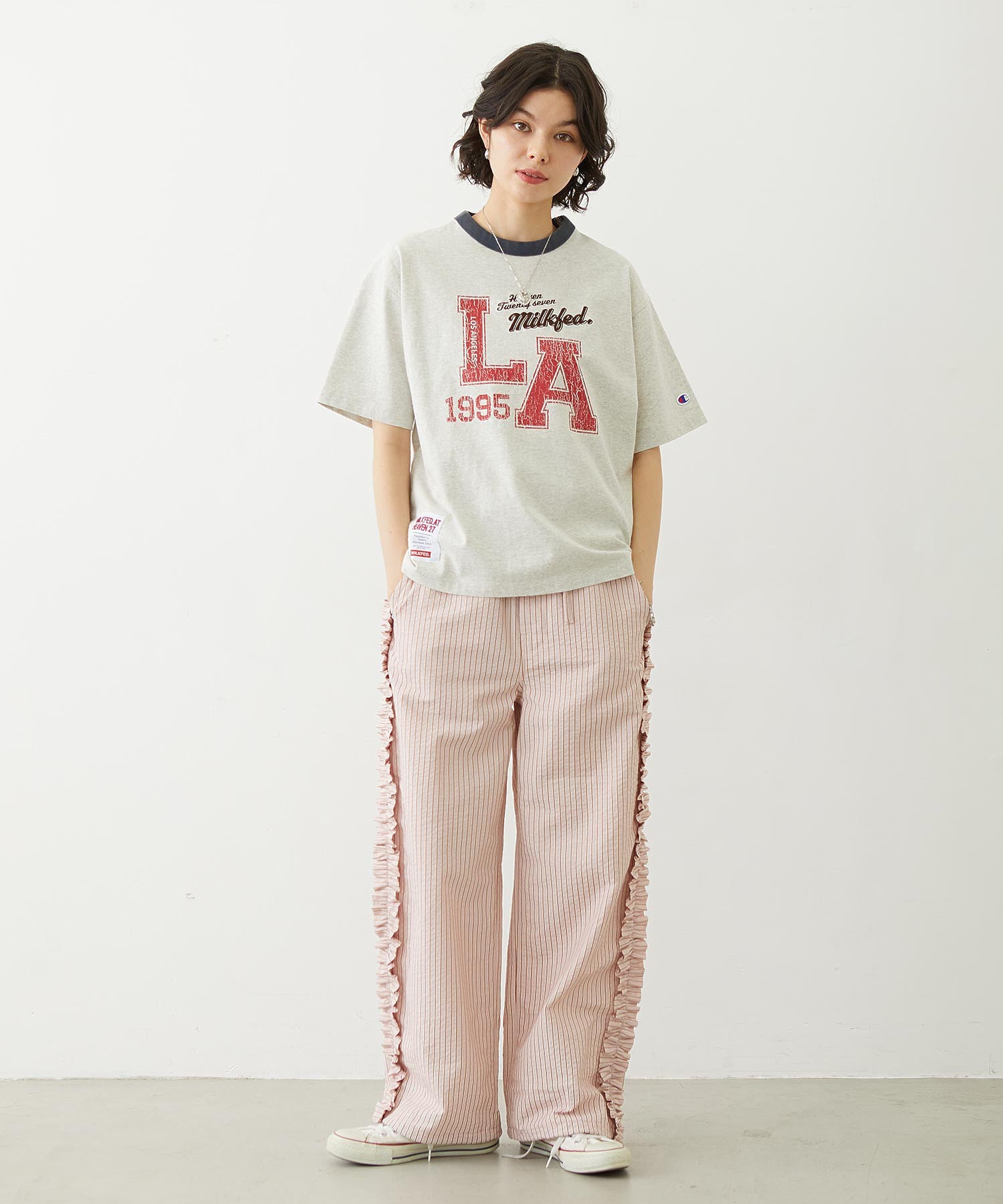 MILKFED.×CHAMPION LA LOGO S/S TEE