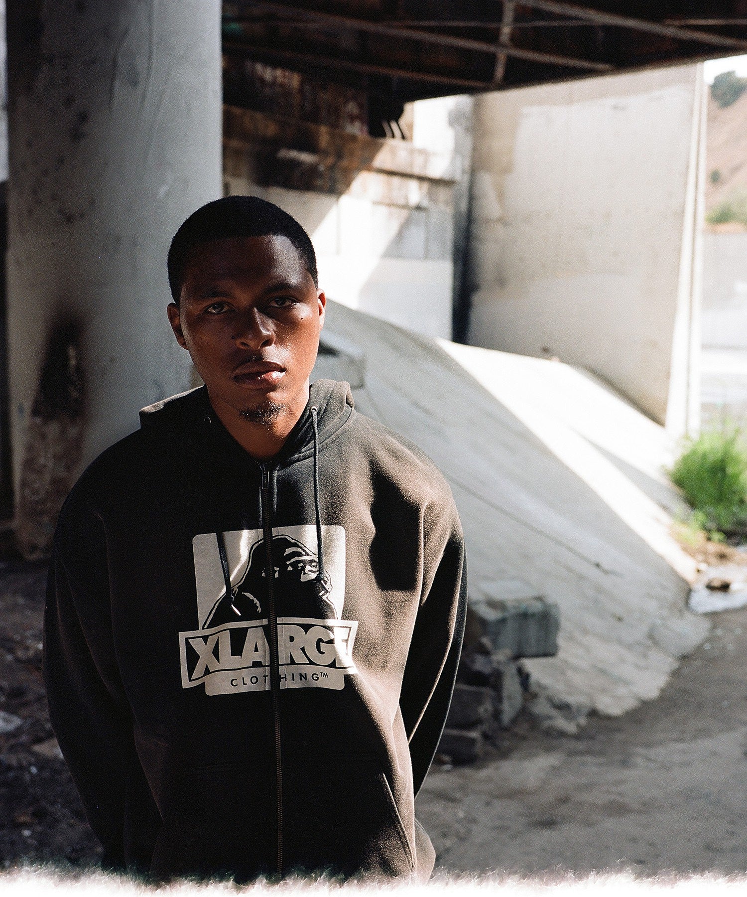 DISCHARGE PRINTED OG ZIP HOODED SWEATSHIRT