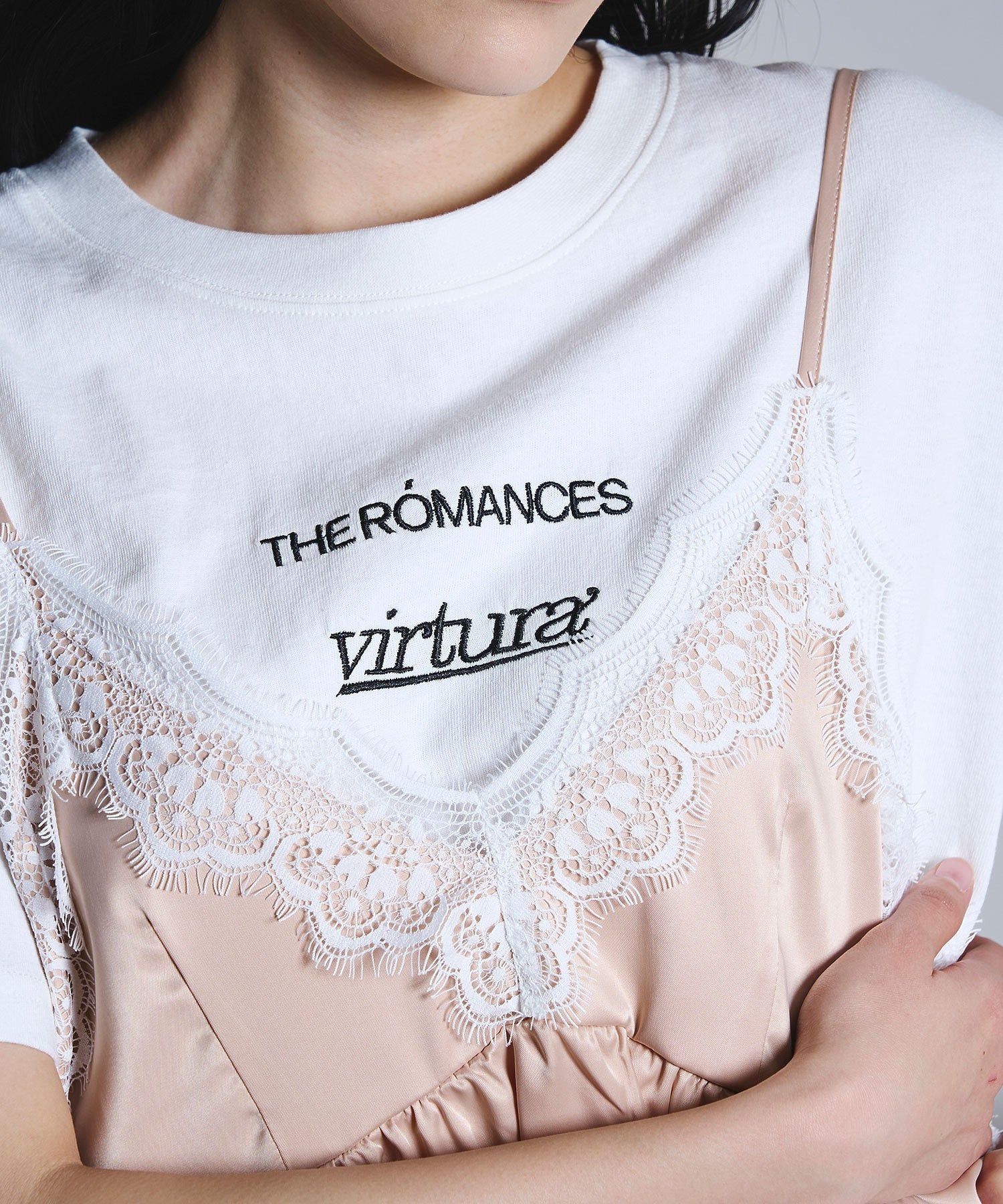 OKIRAKU×ROSEBUD/3WAY CAMI DRESS AND LOGO TEE SET