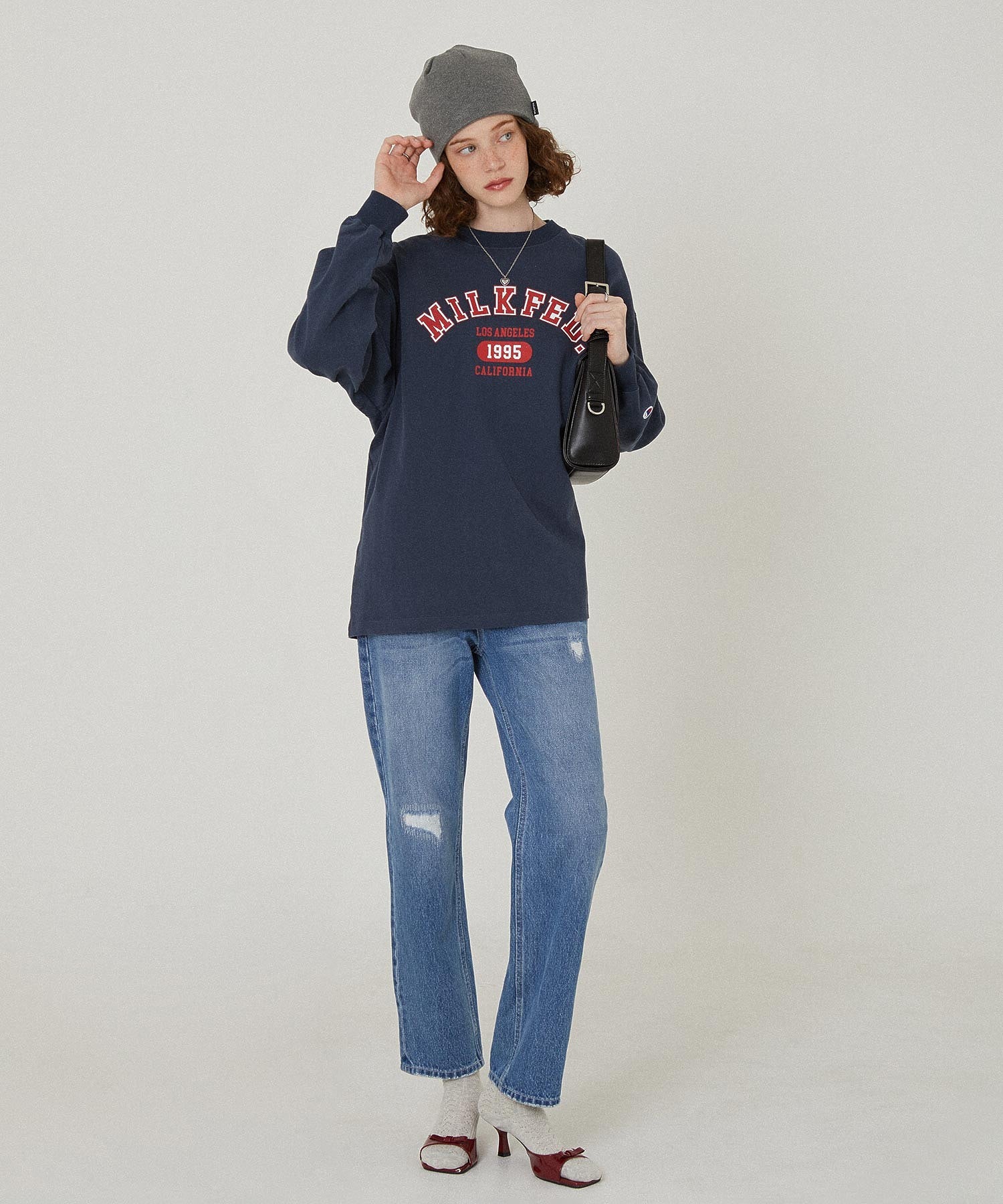 MILKFED.×CHAMPION LS TEE