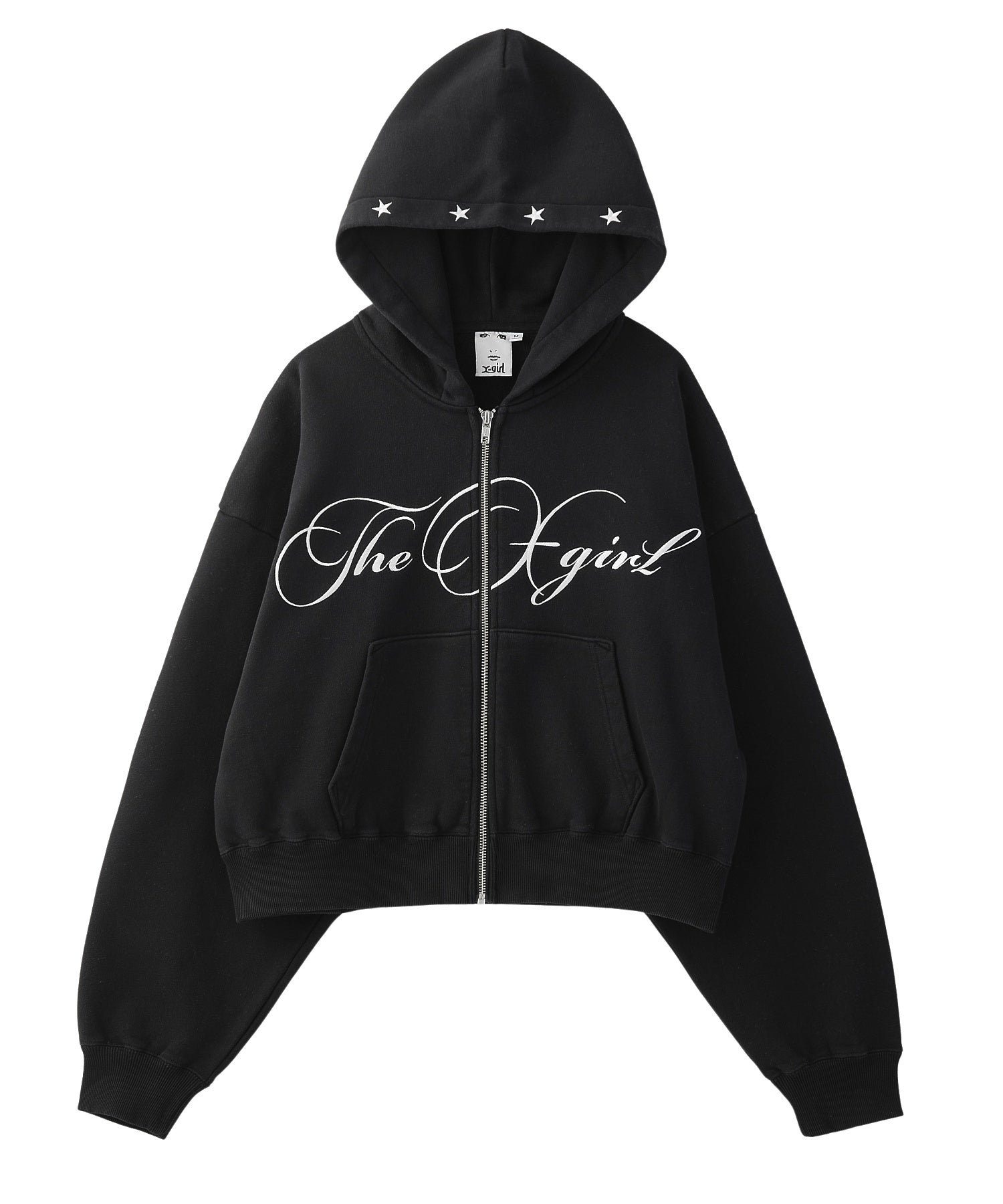 PENCIL SCRIPT LOGO EMBROIDERED ZIP UP SWEAT HOODIE