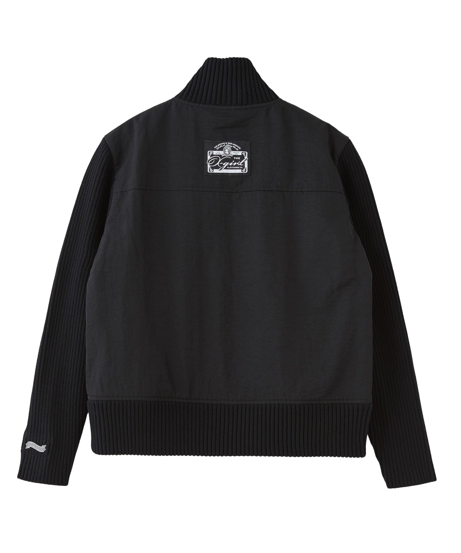 RIBBED SLEEVE WOVEN JACKET