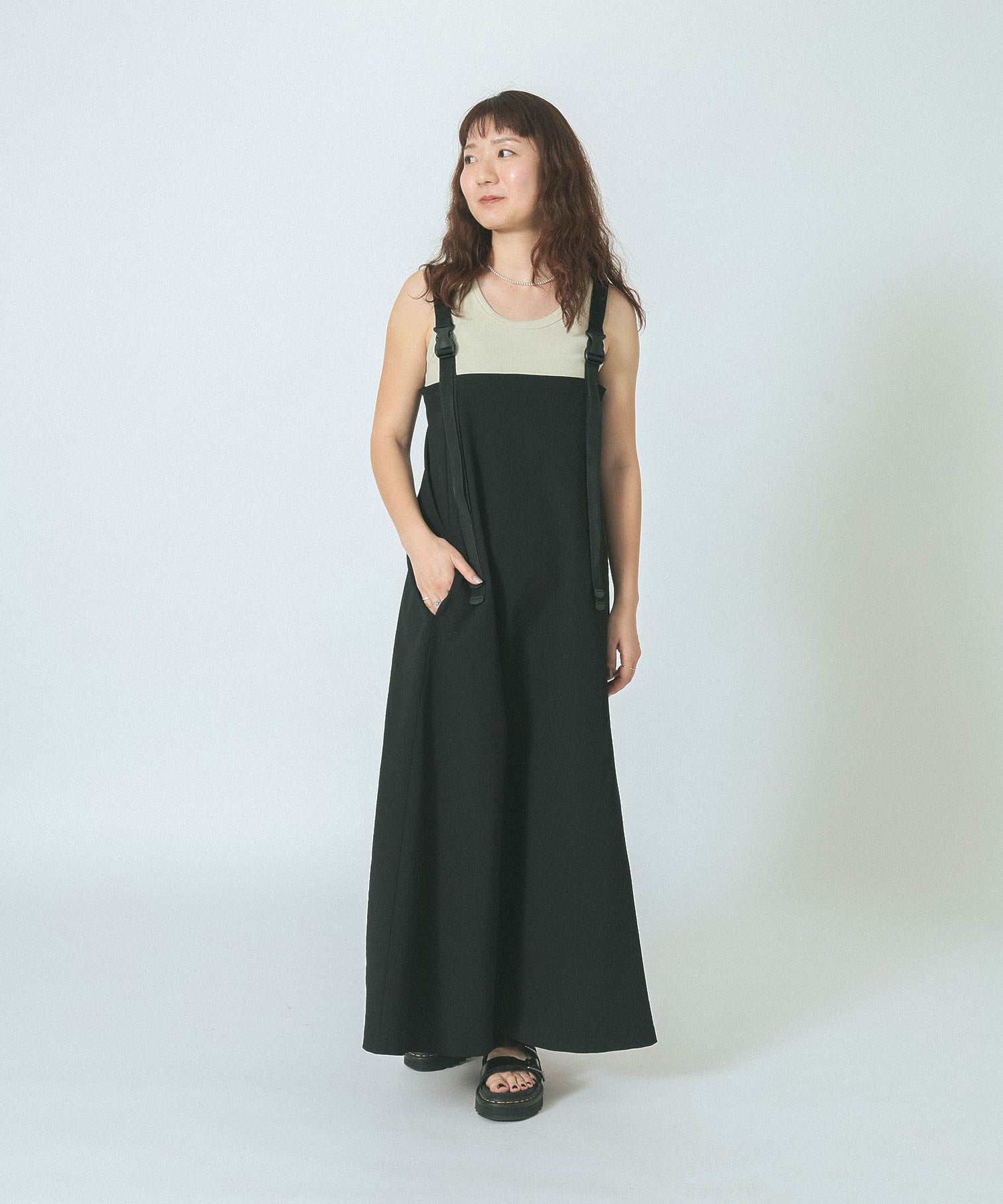 THOUSAND MILExGENE HEAVENS/ZIP FRONT SUSPENDER JUMPER SKIRT DRESS