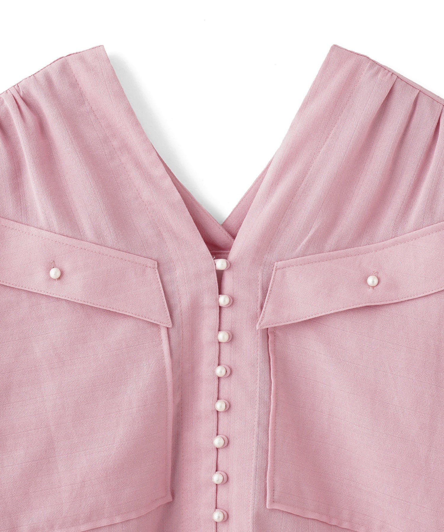 GENE HEAVENS/COTTON PEARL BUTTON V NECKＳHIRT