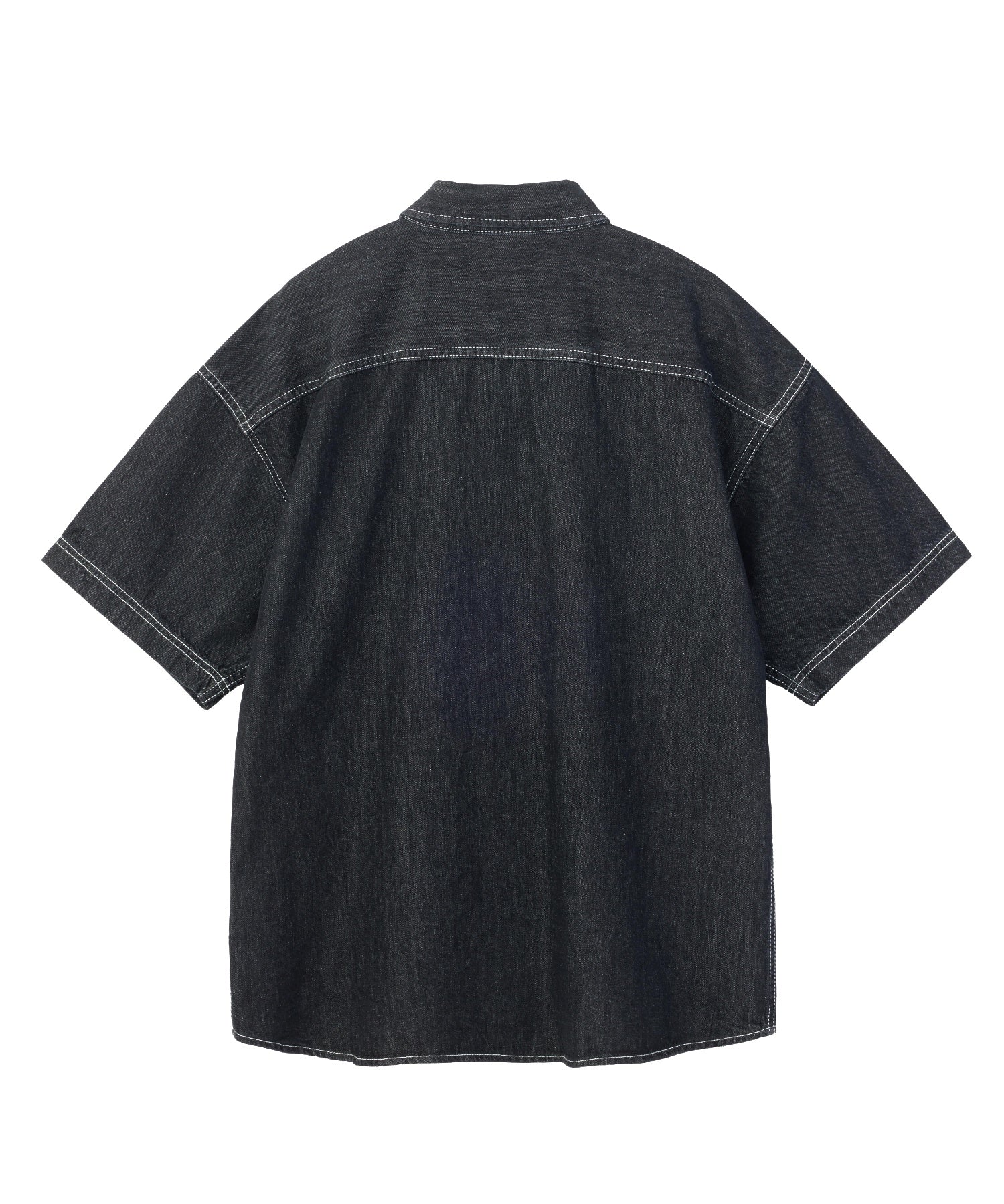 FACE LABEL BUTTON DOWN DENIM S/S SHIRT