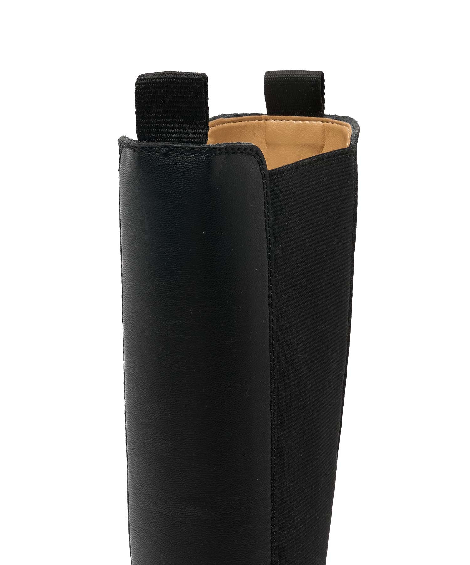 GANNI/CLEATED HIGH CHELSEA BOOT BLACK STITCH